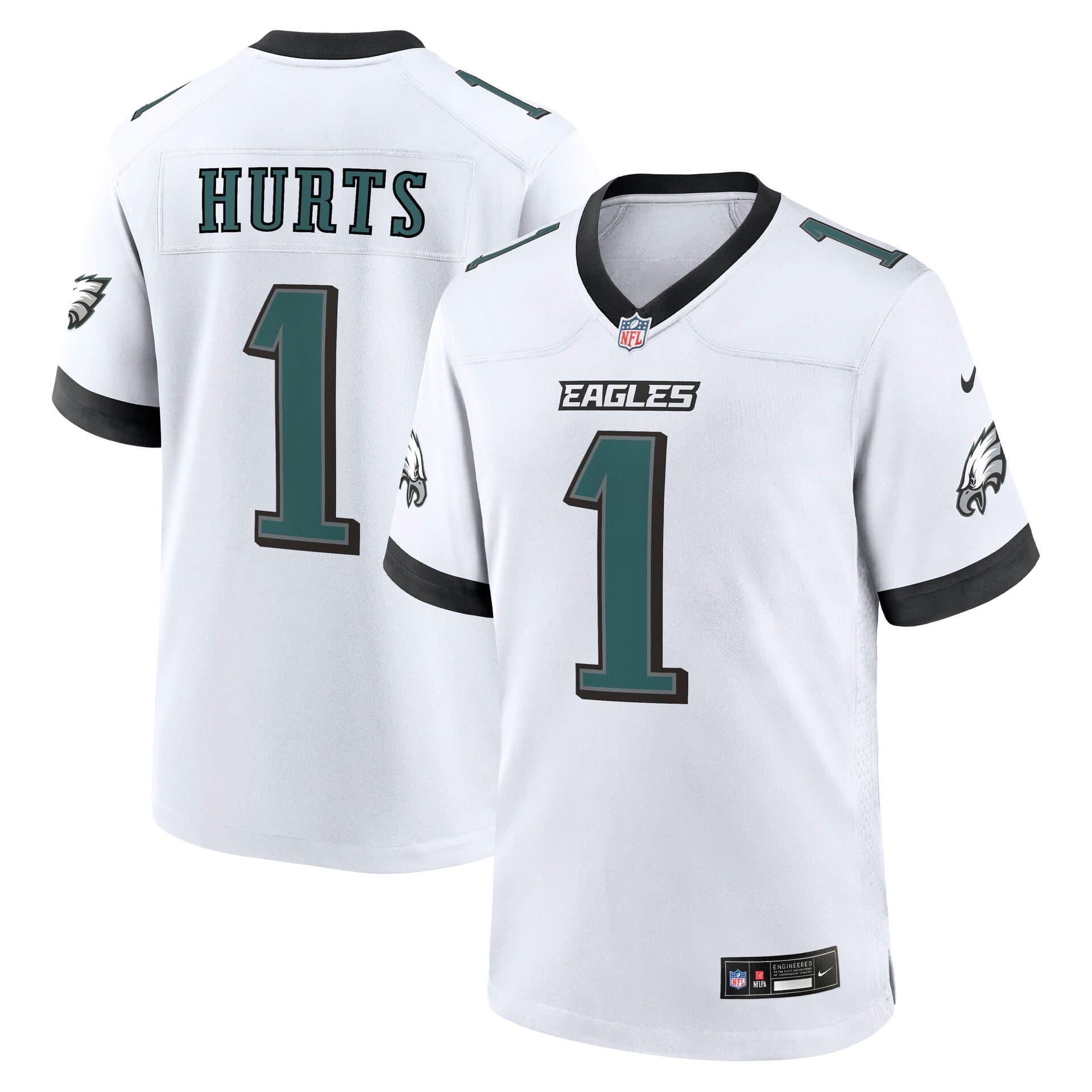 Jalen Hurts #1 Philadelphia Eagles 2026 Game NFL Jersey White — view 1