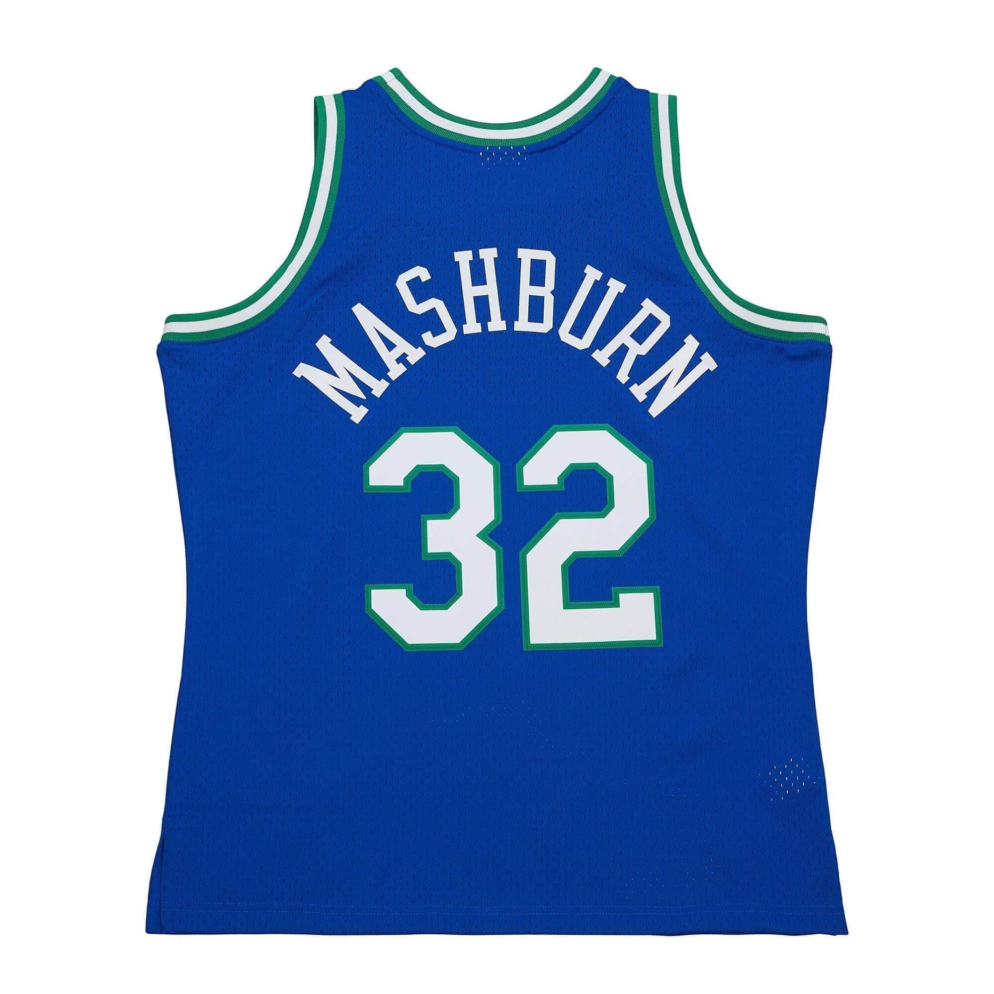 Jamal Mashburn #32 Dallas Mavericks 1993-94 Mitchell & Ness Swingman NBA Jersey Blue thumbnail 2