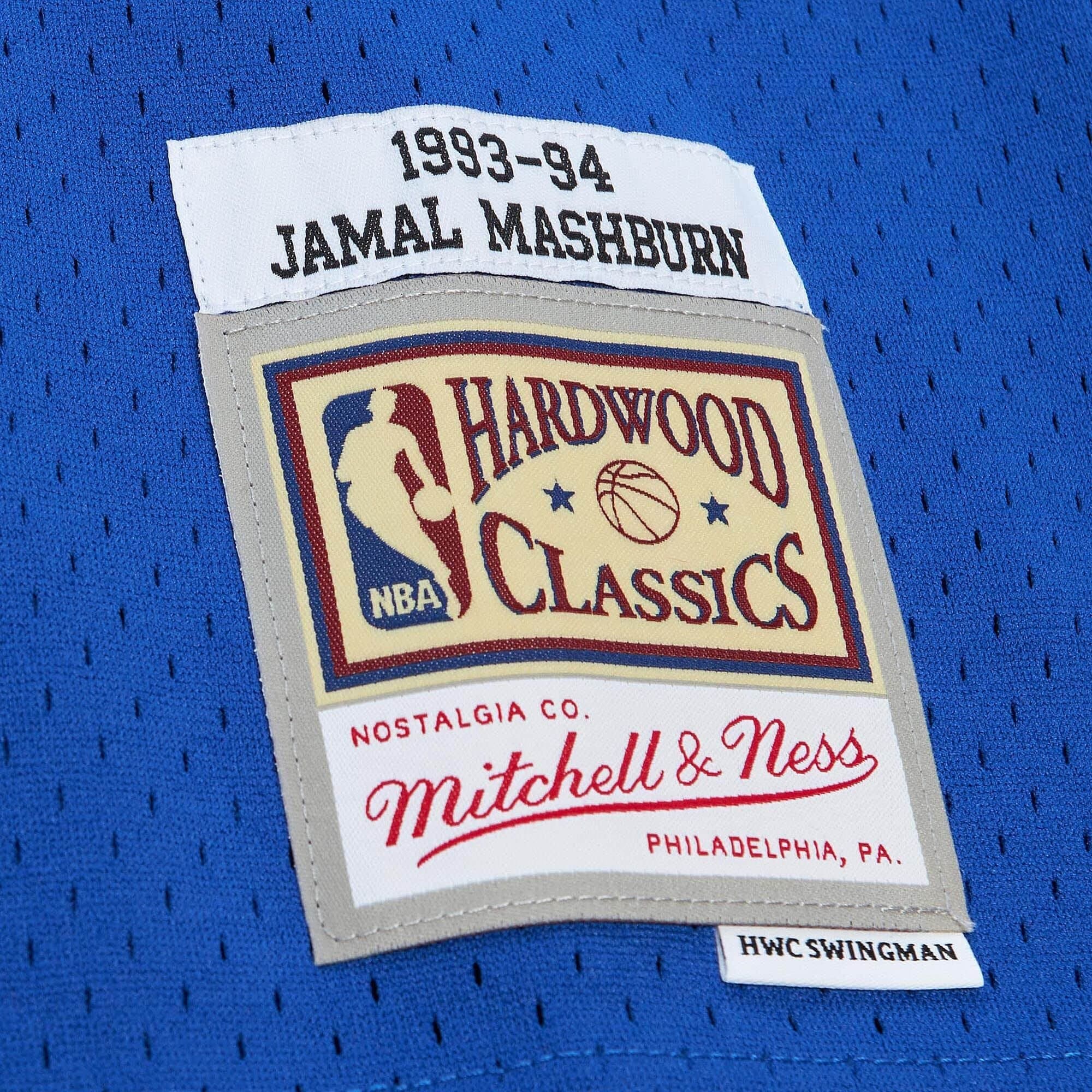 Jamal Mashburn #32 Dallas Mavericks 1993-94 Mitchell & Ness Swingman NBA Jersey Blue thumbnail 3