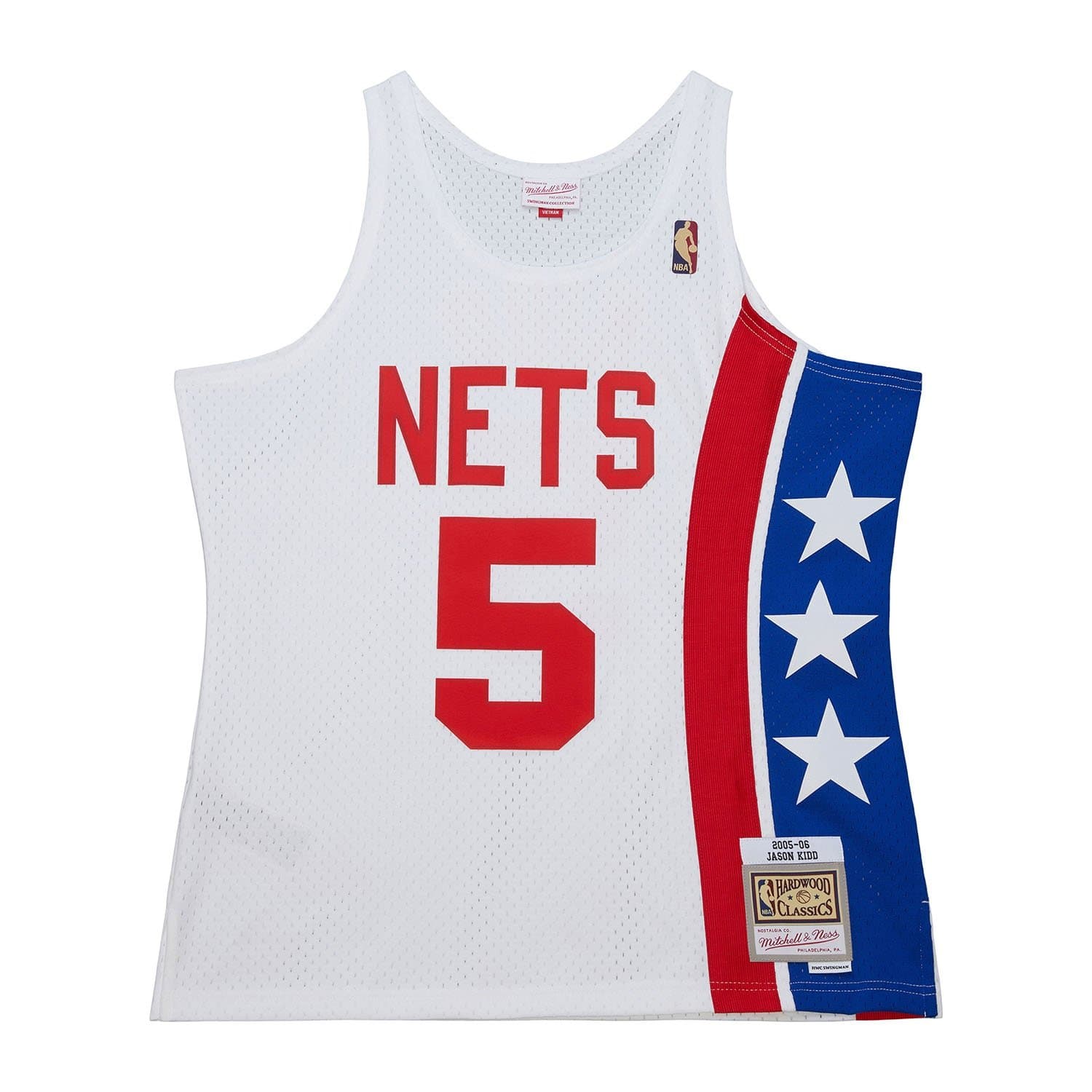 Jason Kidd #5 New Jersey Nets 2005-06 Swingman NBA Jersey White — view 1