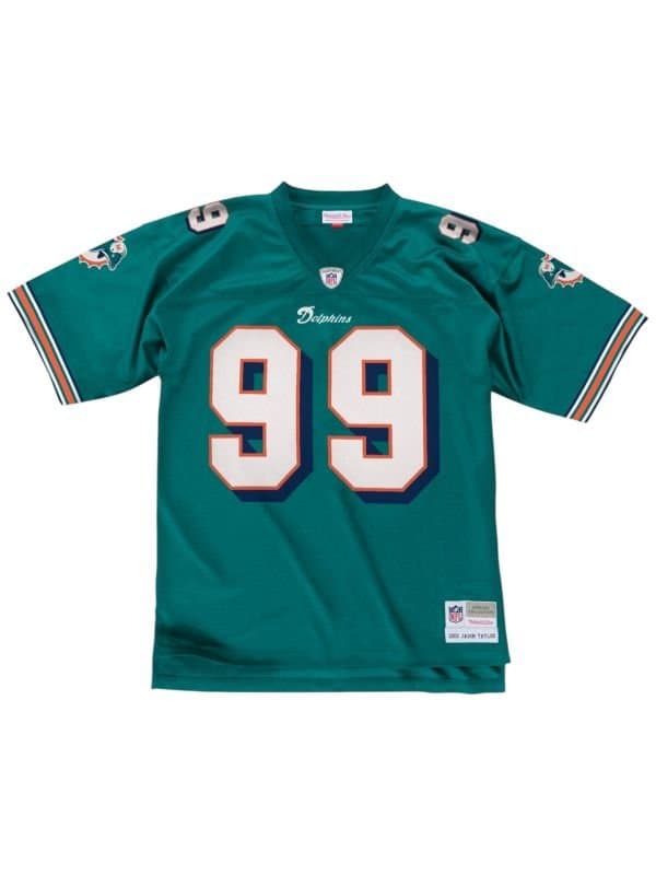 Jason Taylor #99 Miami Dolphins 2006 Legacy Throwback NFL Jersey Aqua thumbnail 2