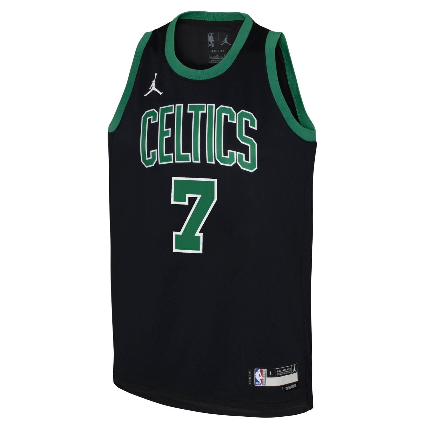 Jaylen Brown #7 Boston Celtics Statement Swingman NBA Jersey Black (YOUTH) thumbnail 2