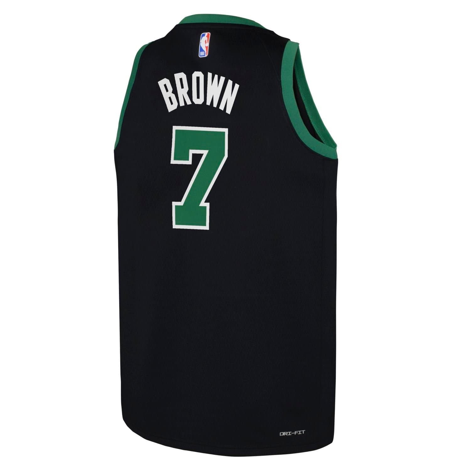 Jaylen Brown #7 Boston Celtics Statement Swingman NBA Jersey Black (YOUTH) thumbnail 3