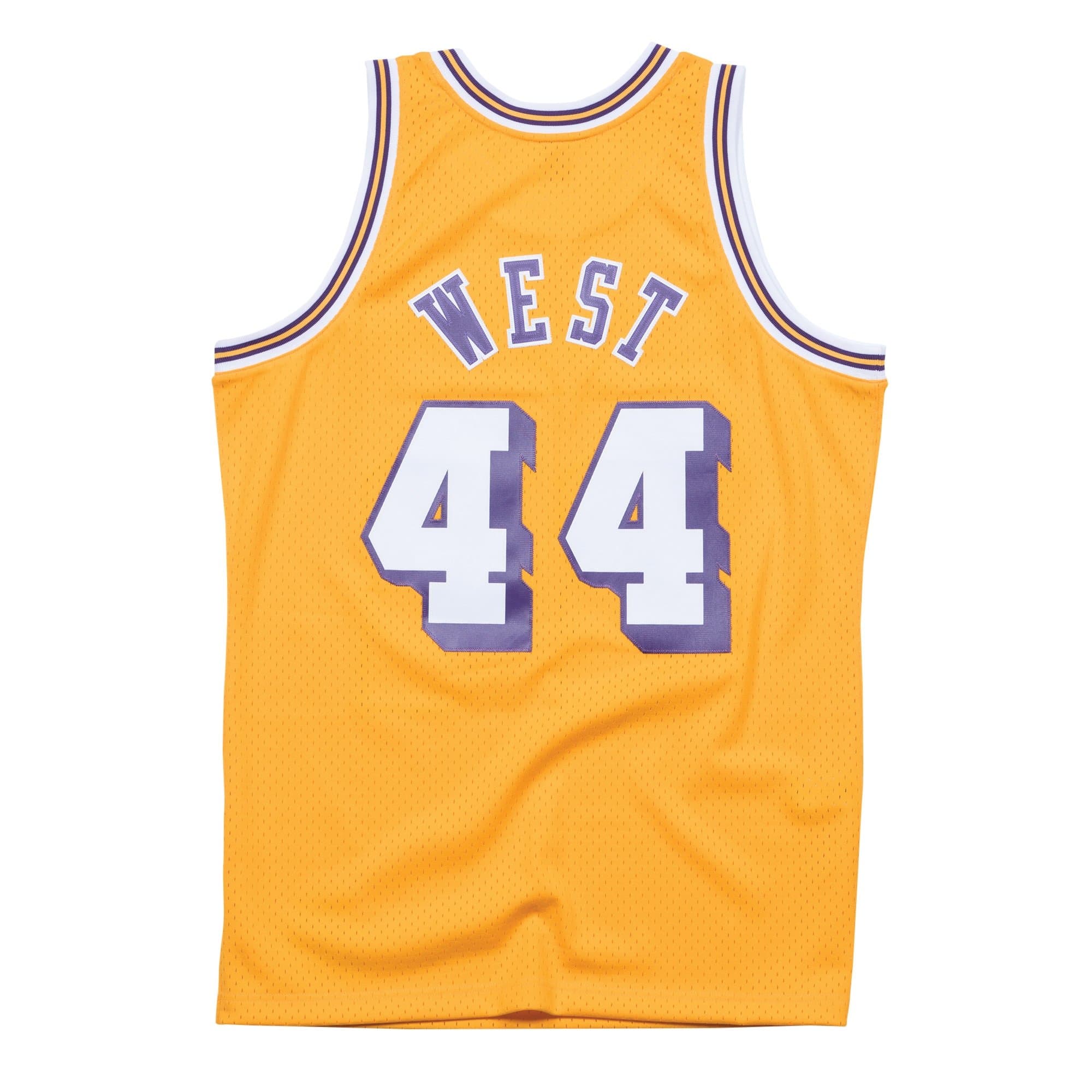 Jerry West #44 Los Angeles Lakers 1971-72 Swingman NBA Jersey Yellow thumbnail 2