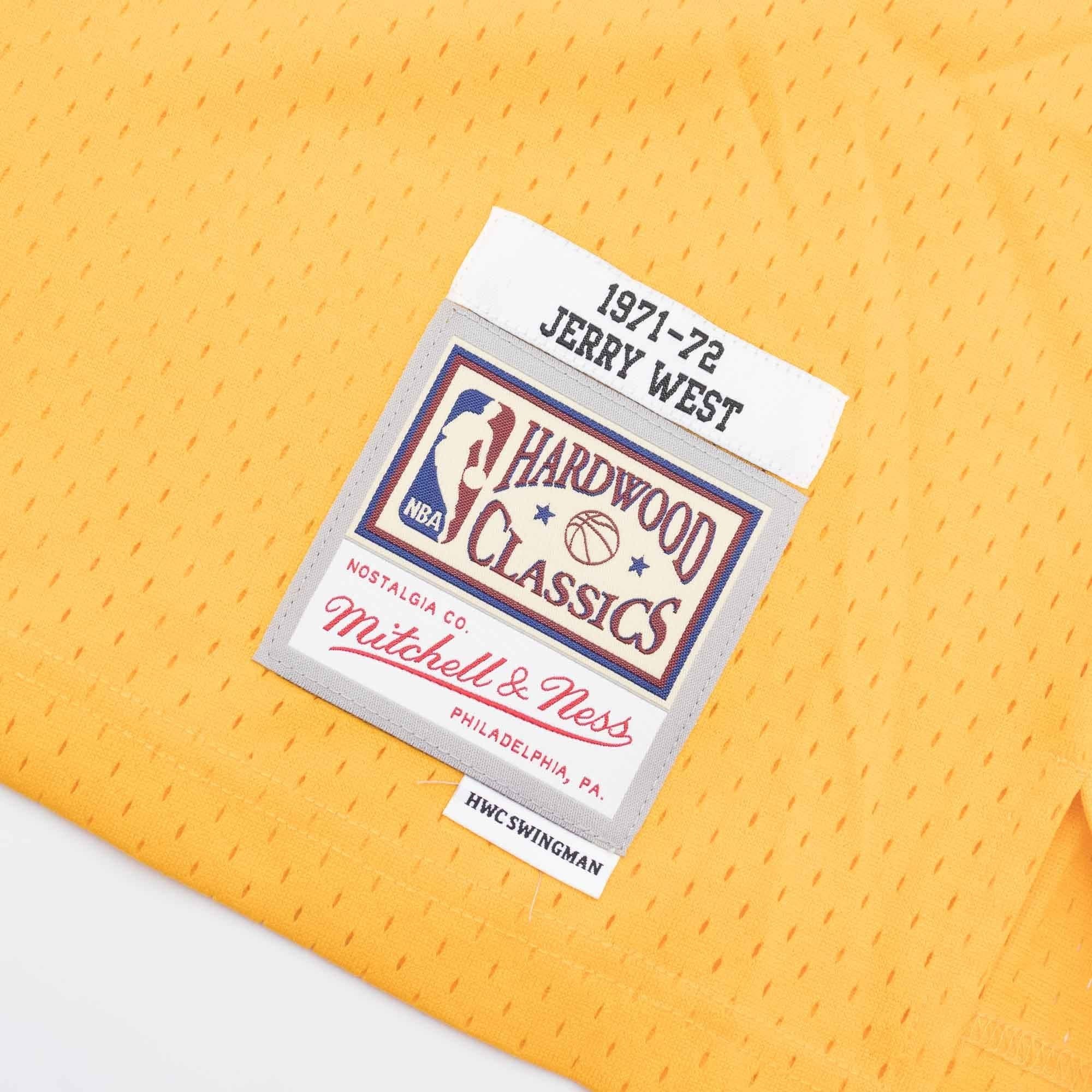 Jerry West #44 Los Angeles Lakers 1971-72 Swingman NBA Jersey Yellow thumbnail 3
