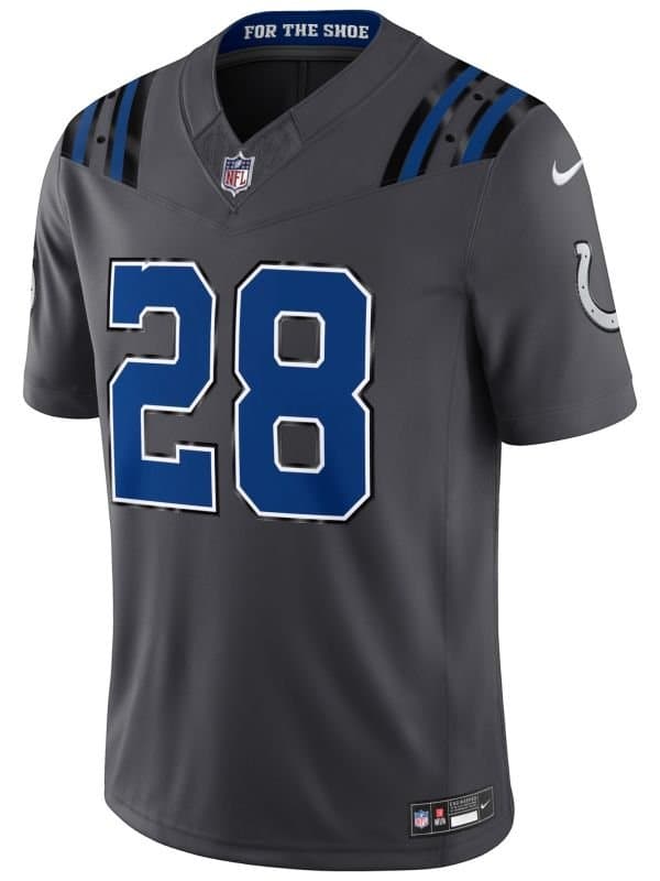 Jonathan Taylor #28 Indianapolis Colts 2026 Rivalries Stitched Limited NFL Jersey Anthracite thumbnail 2