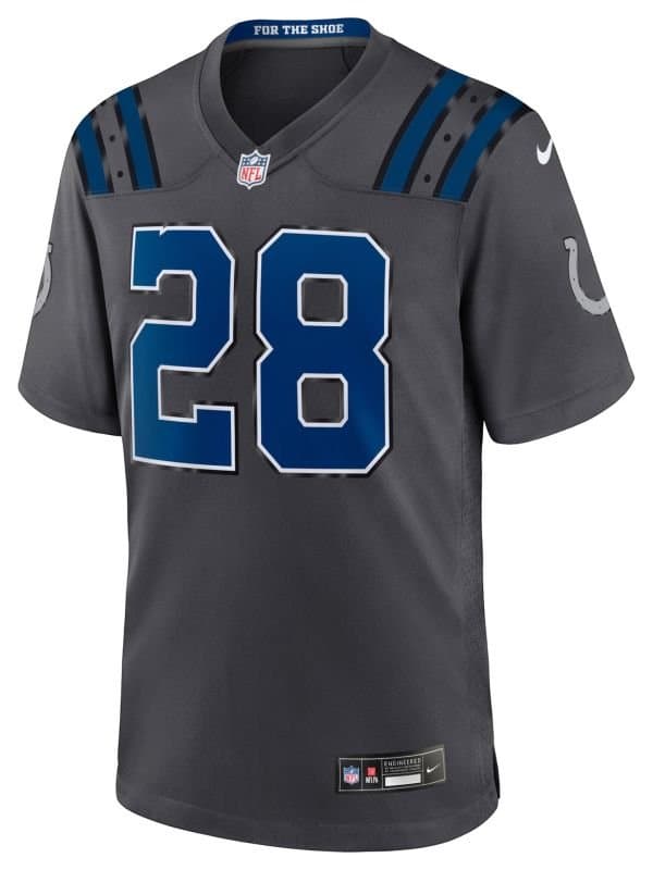 Jonathan Taylor #28 Indianapolis Colts 2026 Rivalries Game NFL Jersey Anthracite thumbnail 2
