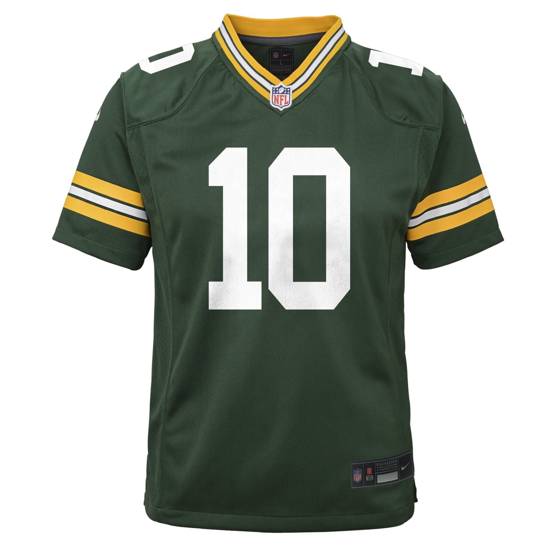Jordan Love #10 Green Bay Packers Game NFL Jersey Green (YOUTH) thumbnail 2