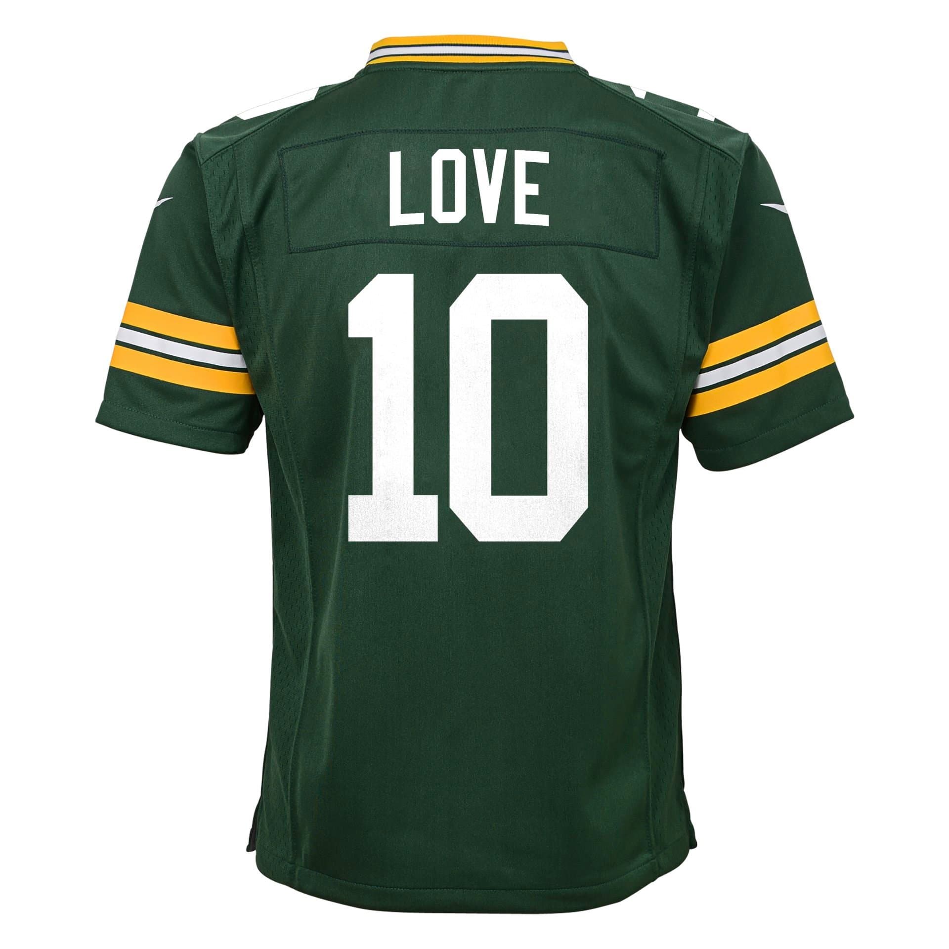 Jordan Love #10 Green Bay Packers Game NFL Jersey Green (YOUTH) thumbnail 3