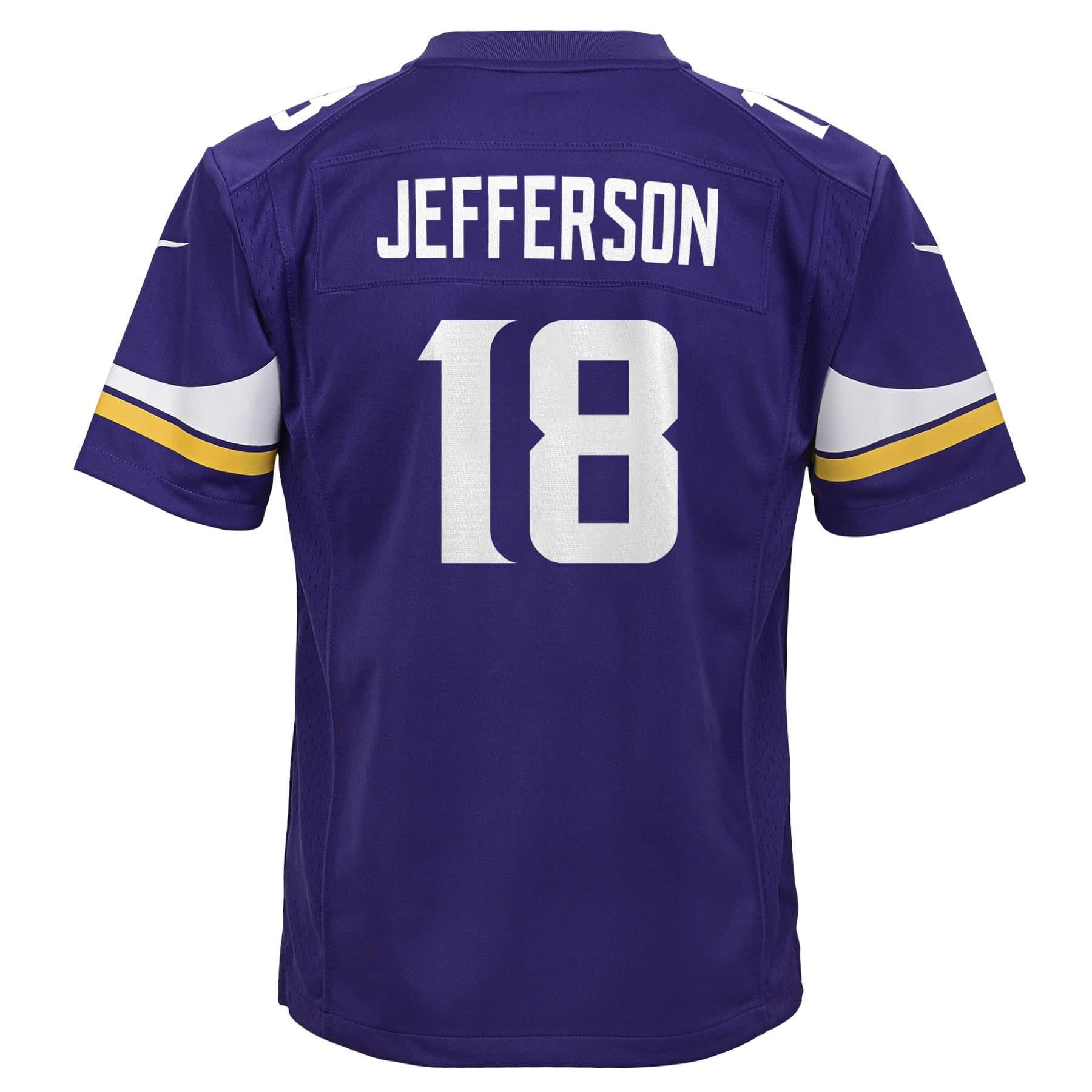 Justin Jefferson #18 Minnesota Vikings Game Football NFL Jersey Purple (YOUTH) thumbnail 3