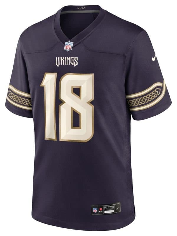 Justin Jefferson #18 Minnesota Vikings 2026 Rivalries Game NFL Jersey Purple thumbnail 2