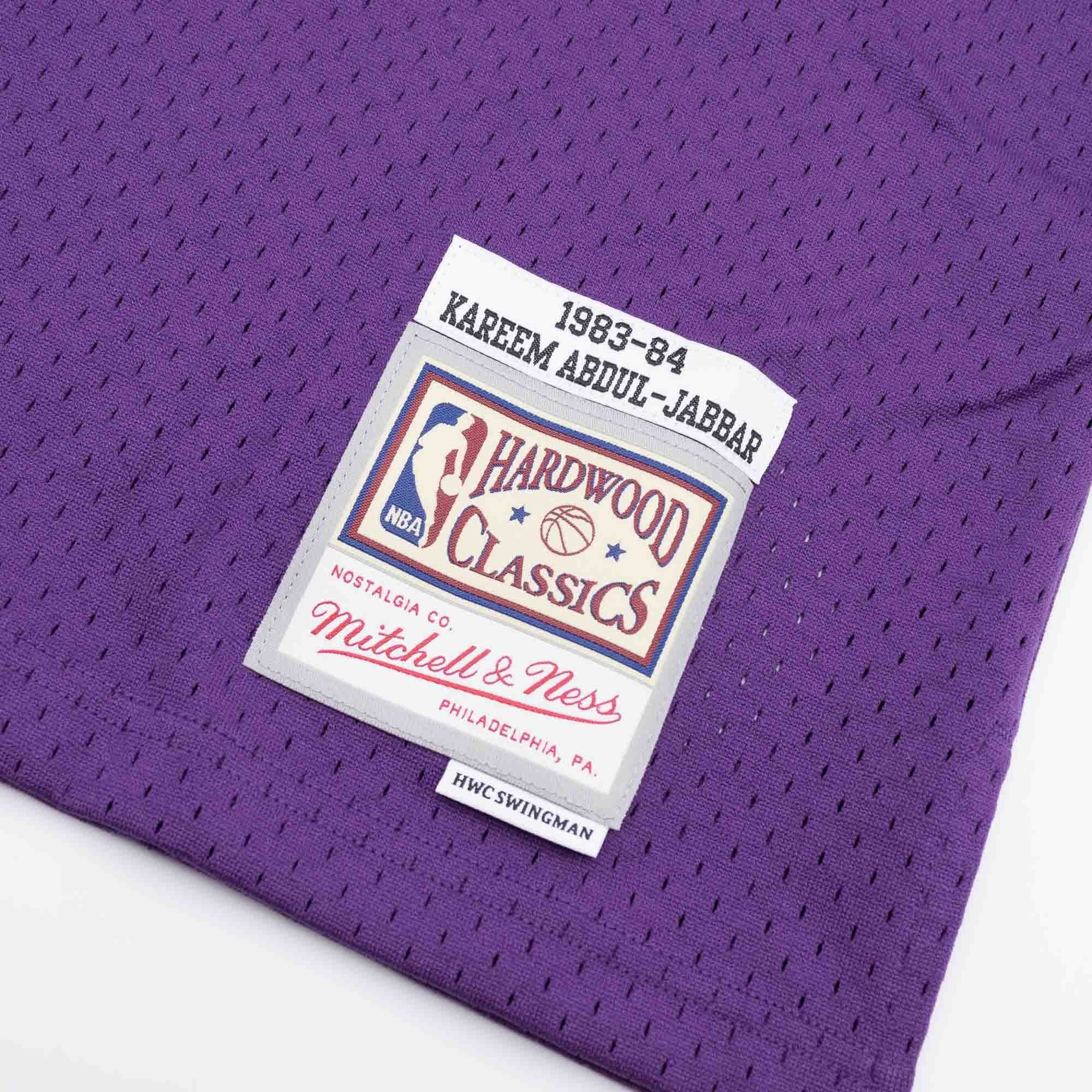 Kareem Abdul-Jabbar #33 Los Angeles Lakers 1983-84 Swingman NBA Jersey Purple thumbnail 3