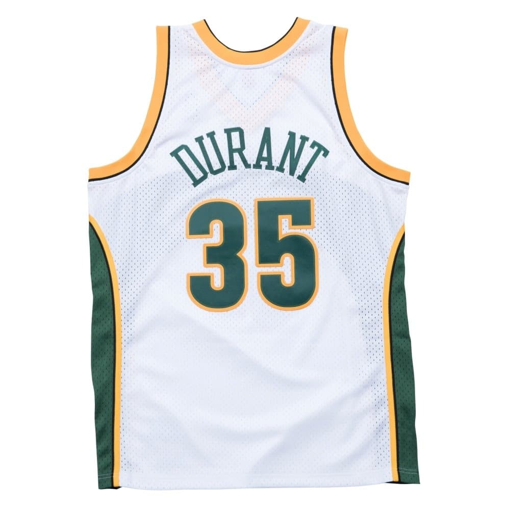Kevin Durant #35 Seattle SuperSonics 2007-08 Mitchell & Ness Swingman NBA Jersey White thumbnail 2