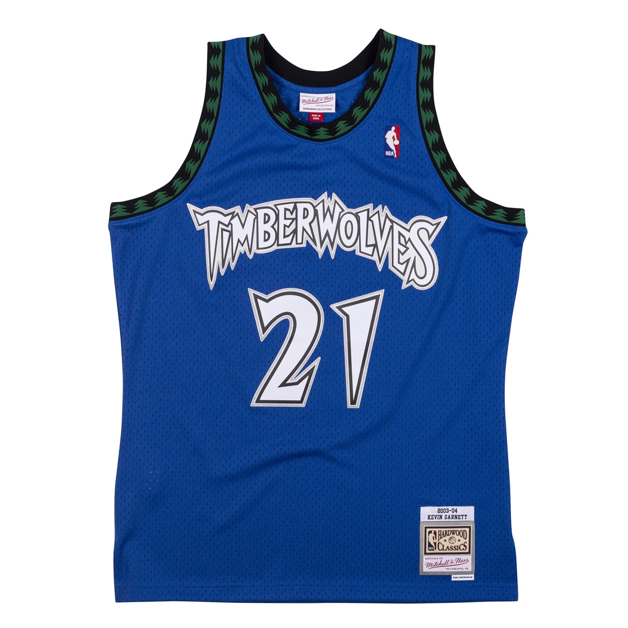 Kevin Garnett #21 Minnesota Timberwolves 2003-04 Swingman NBA Jersey Blue — view 1