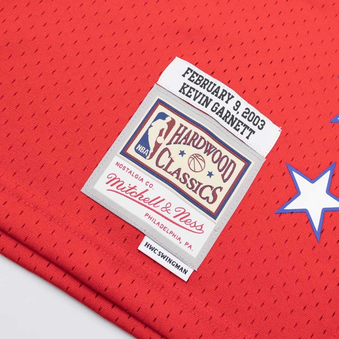 Kevin Garnett #21 2003 NBA All-Star Game Mitchell & Ness Swingman NBA Jersey Red thumbnail 3
