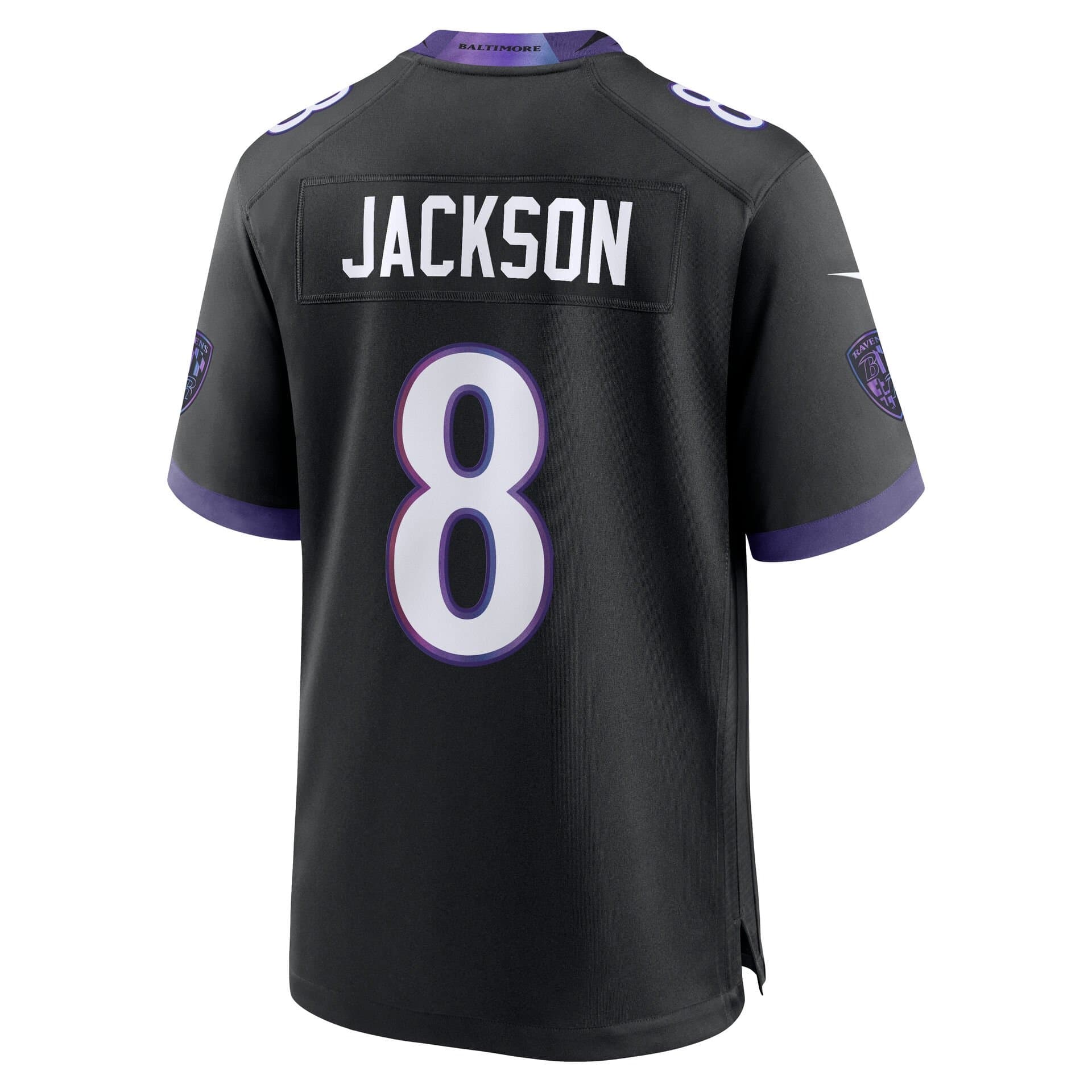 Lamar Jackson #8 Baltimore Ravens 2026 Game NFL Jersey Alternate Black thumbnail 3