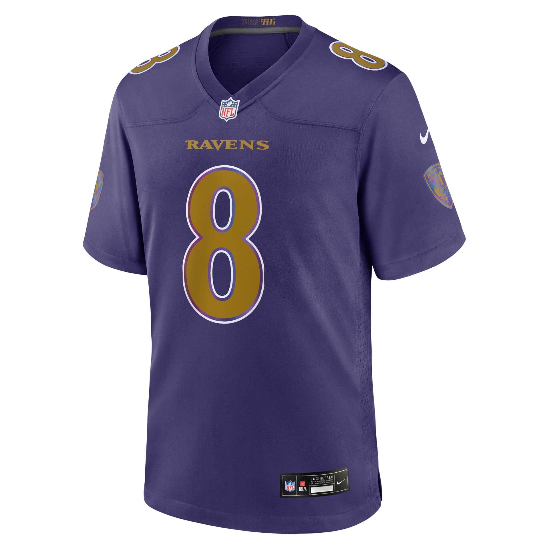 Lamar Jackson #8 Baltimore Ravens 2026 Game NFL Jersey Alternate Purple thumbnail 2
