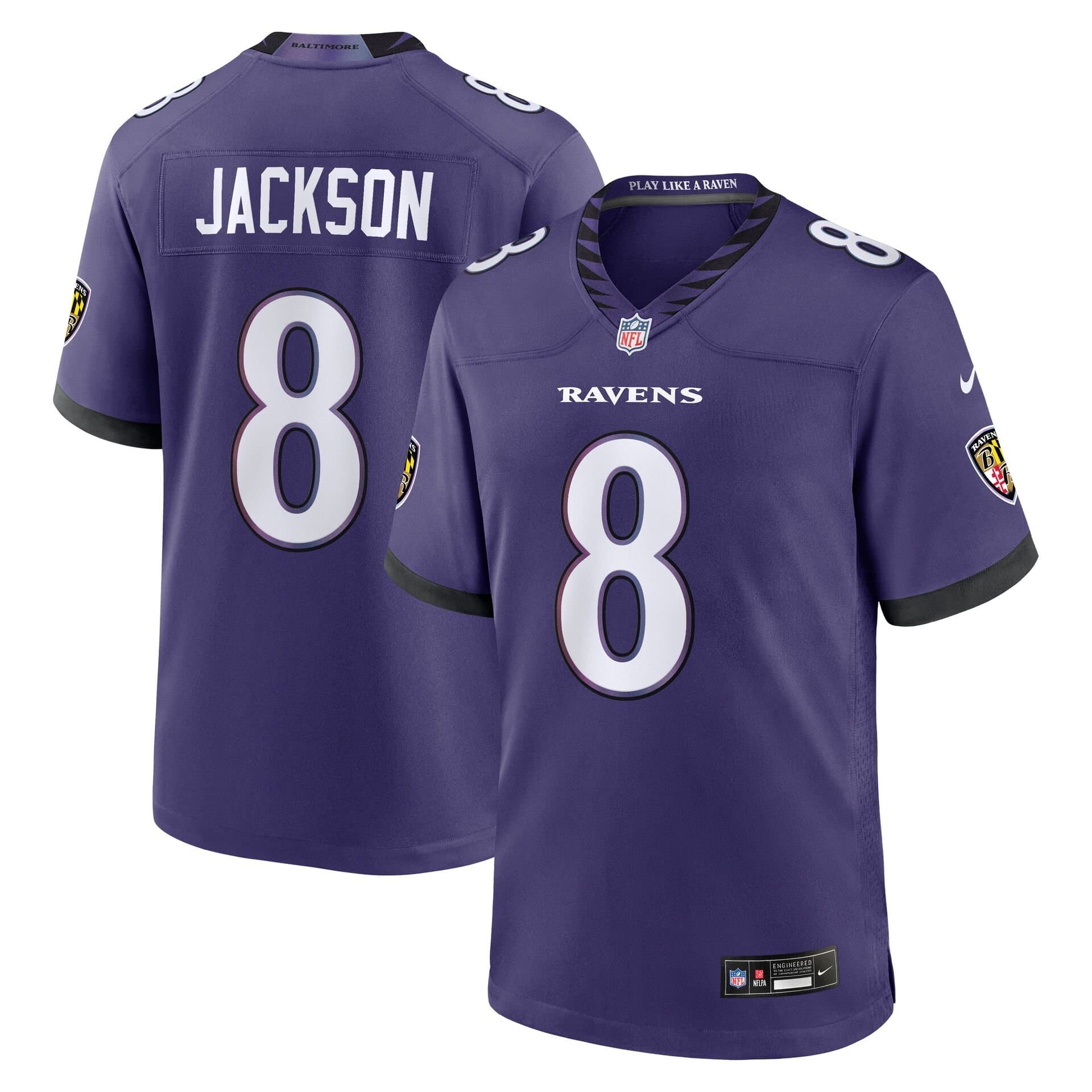Lamar Jackson #8 Baltimore Ravens 2026 Game NFL Jersey Team Purple — view 1
