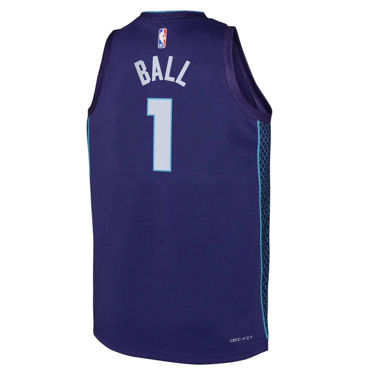LaMelo Ball #1 Charlotte Hornets Jordan Swingman NBA Jersey Purple (YOUTH) thumbnail 3