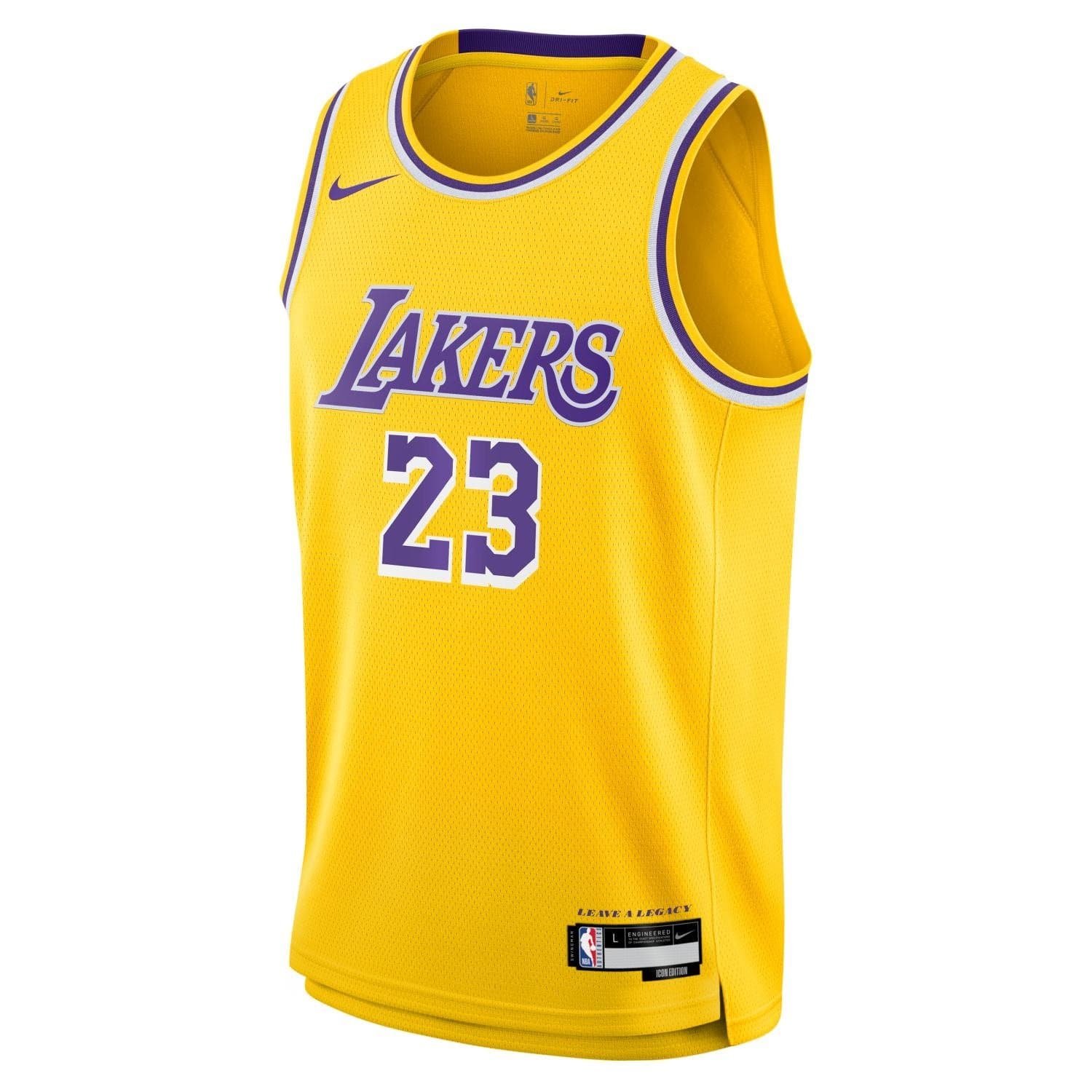 LeBron James #23 Los Angeles Lakers Nike Swingman NBA Jersey Yellow (YOUTH) thumbnail 2