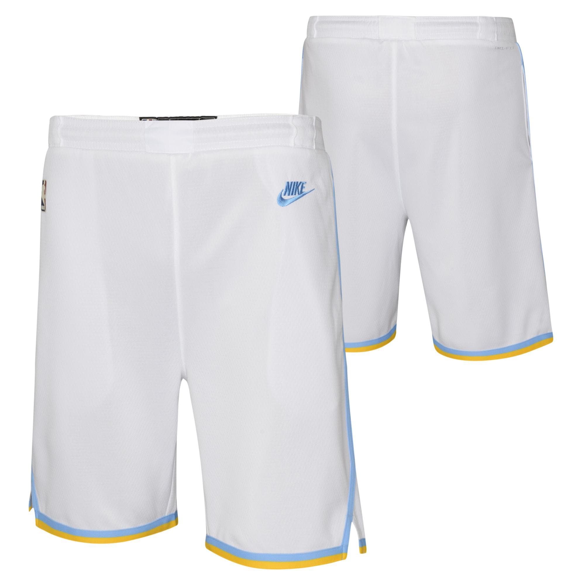 Los Angeles Lakers Hardwood Classics Nike Swingman NBA Shorts (YOUTH) — view 1