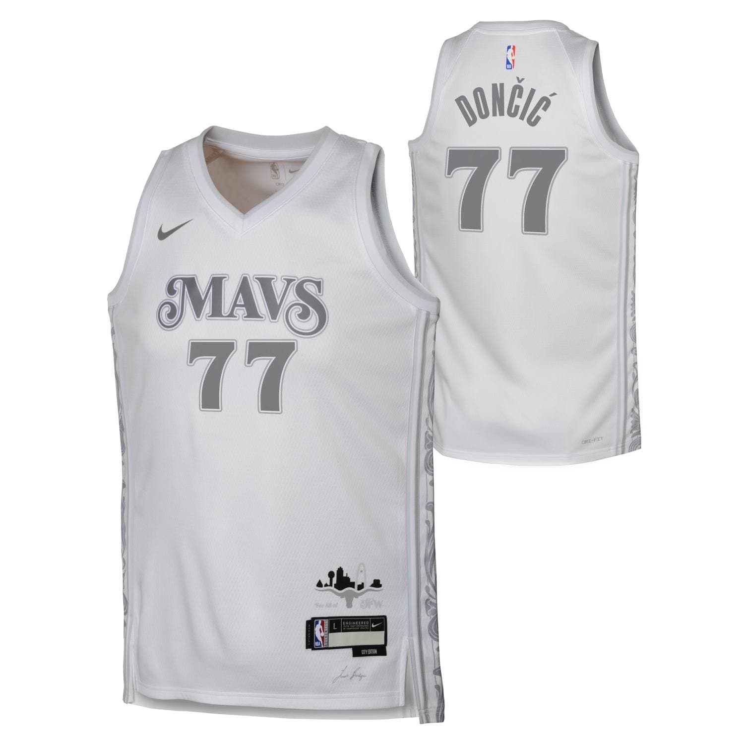 Luka Doncic #77 Dallas Mavericks 2024-25 City Edition Nike Swingman NBA Jersey (YOUTH) — view 1