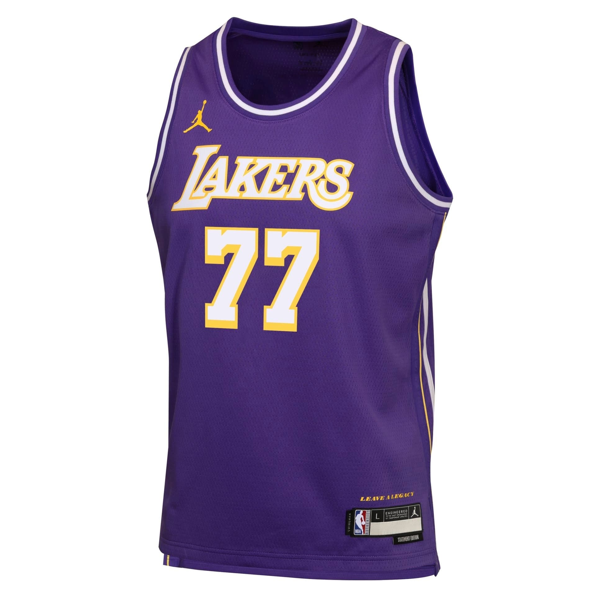 Luka Dončić #77 Los Angeles Lakers Statement Swingman NBA Jersey Purple (YOUTH) thumbnail 2