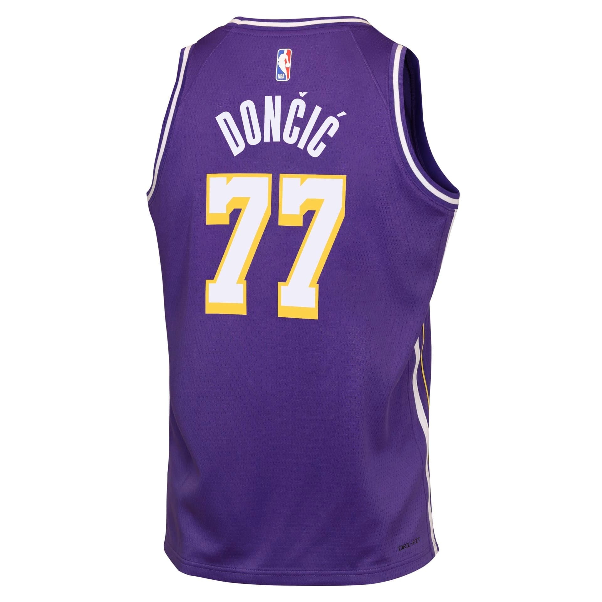 Luka Dončić #77 Los Angeles Lakers Statement Swingman NBA Jersey Purple (YOUTH) thumbnail 3