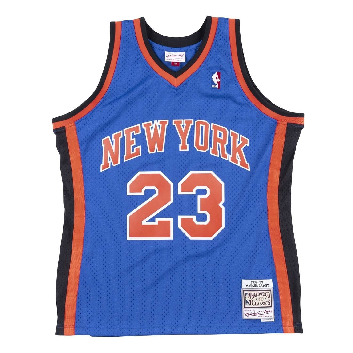 Marcus Camby #23 New York Knicks 1998-99 Swingman NBA Jersey Blue — view 1