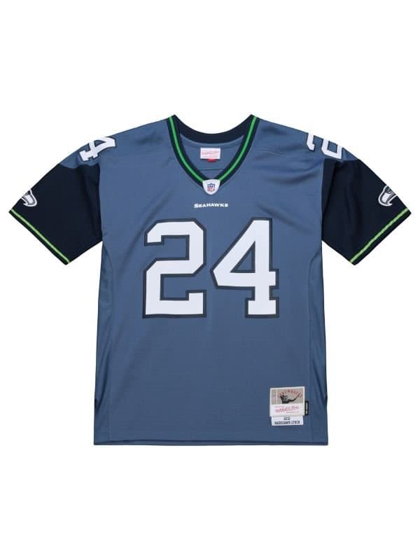 Marshawn Lynch #24 Seattle Seahawks 2010 Legacy Throwback NFL Jersey Blue thumbnail 2
