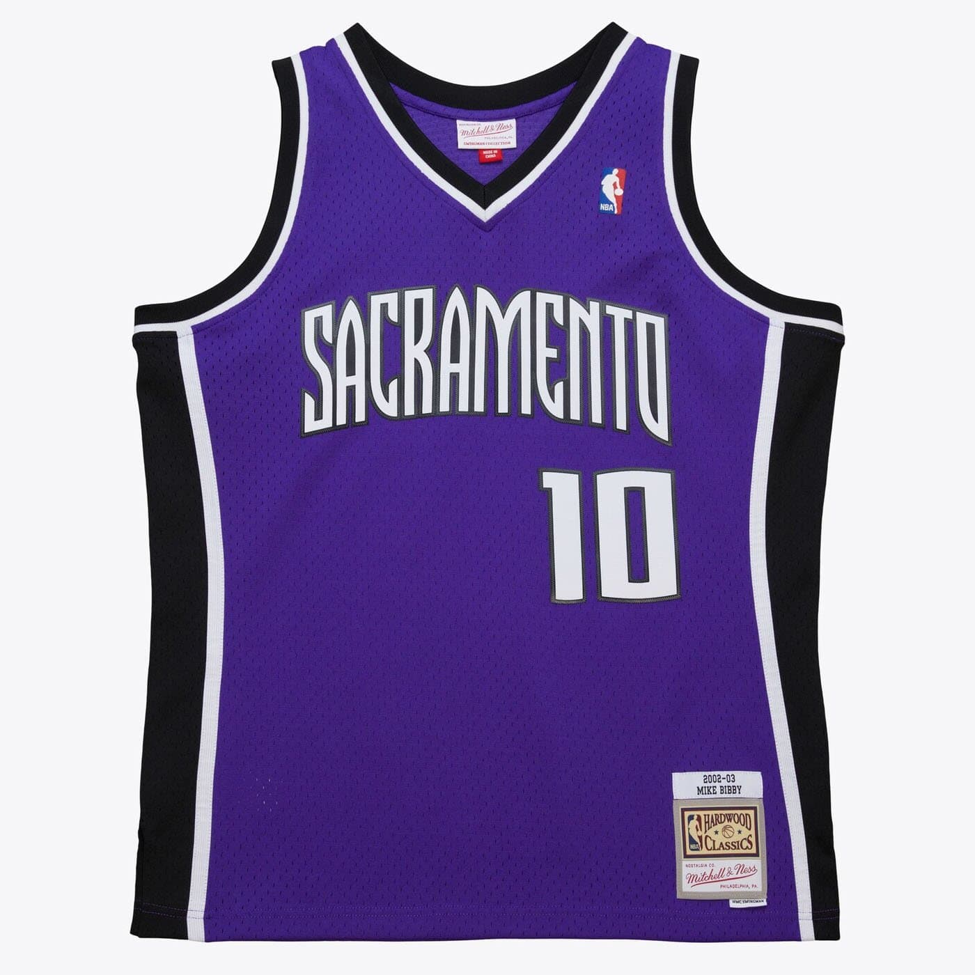 Mike Bibby #10 Sacramento Kings 2002-03 Mitchell & Ness Swingman NBA Jersey Purple — view 1