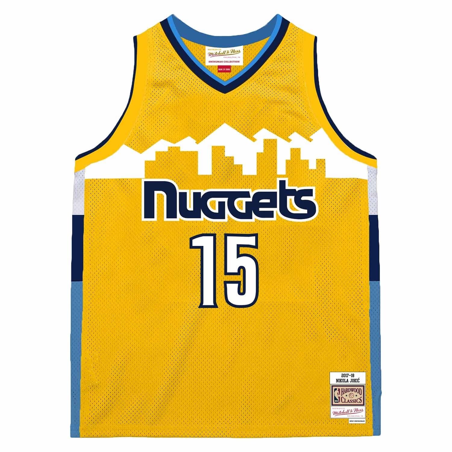 Nikola Jokić #15 Denver Nuggets 2017 Swingman NBA Jersey Yellow — view 1