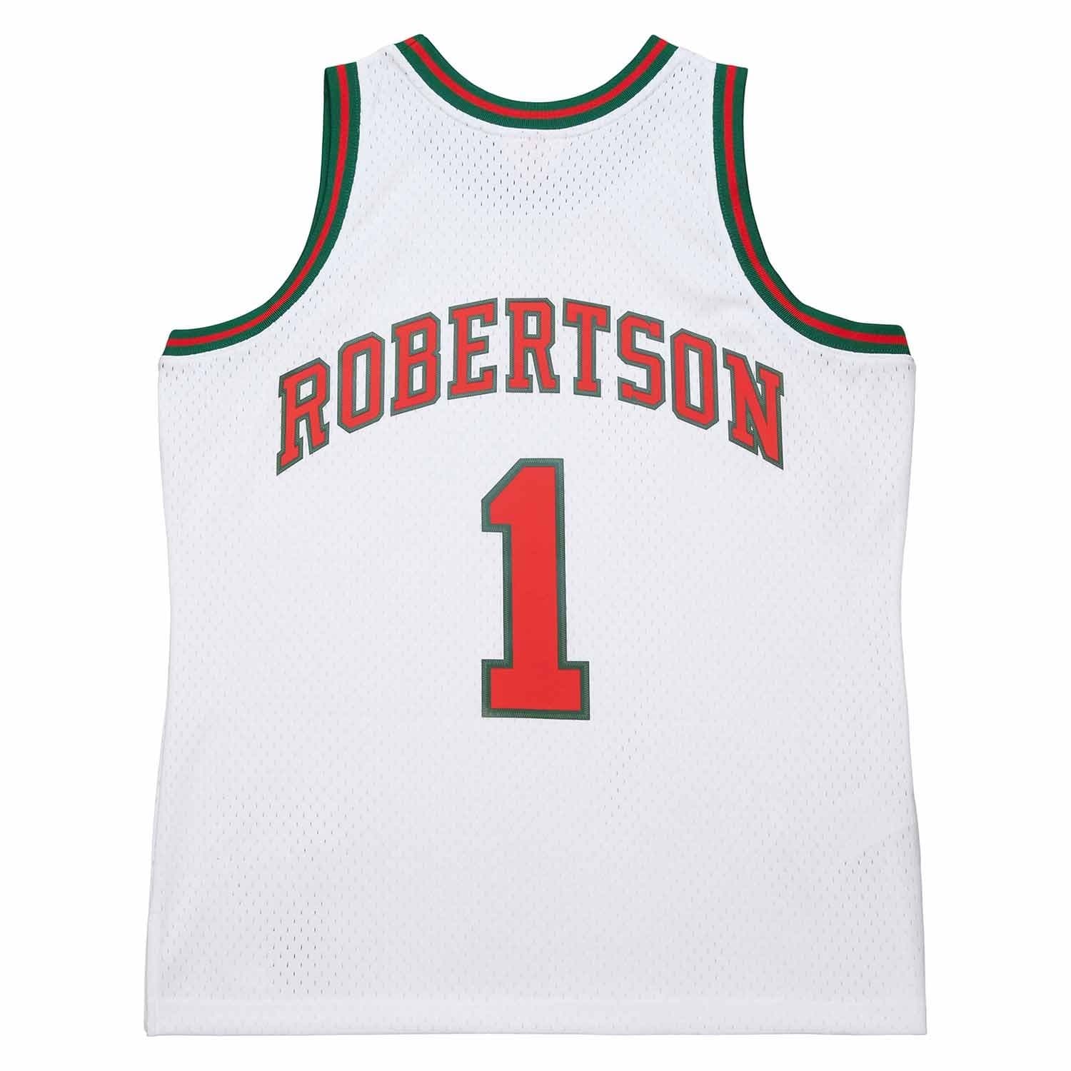 Oscar Robertson #1 Milwaukee Bucks 1971 Swingman NBA Jersey White thumbnail 2