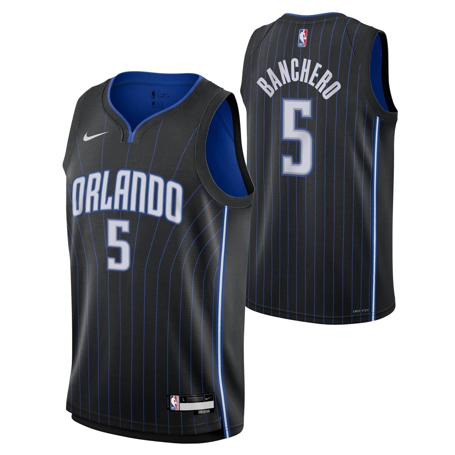 Paolo Banchero #5 Orlando Magic Nike Swingman NBA Jersey Black (YOUTH) — view 1