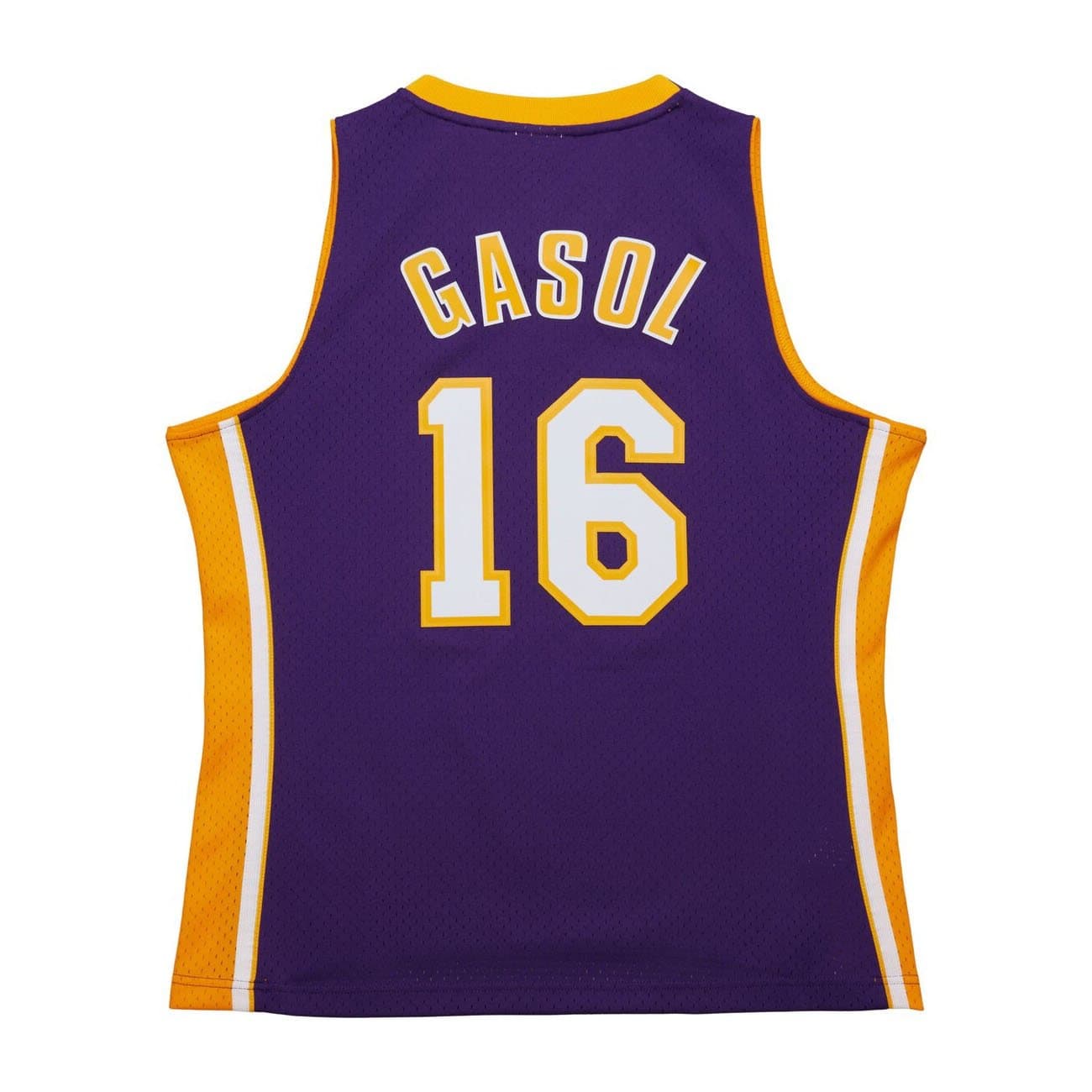 Pau Gasol #16 Los Angeles Lakers 2009-10 Mitchell & Ness Swingman NBA Jersey Purple thumbnail 2