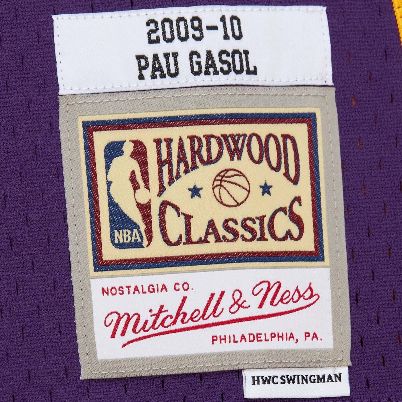 Pau Gasol #16 Los Angeles Lakers 2009-10 Mitchell & Ness Swingman NBA Jersey Purple thumbnail 3