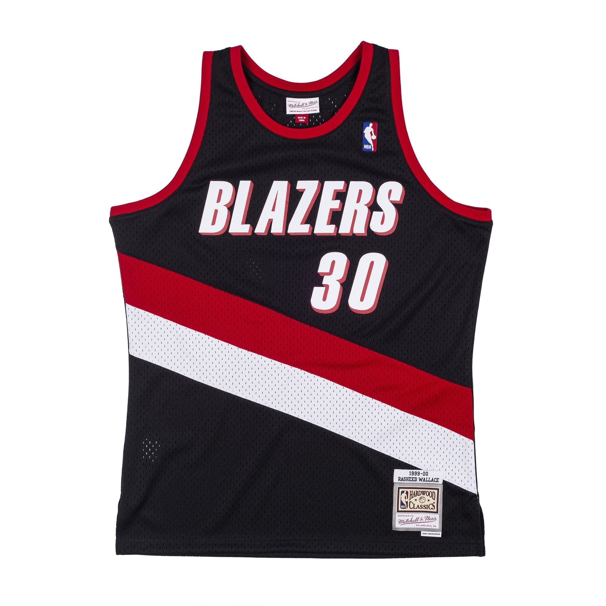 Rasheed Wallace #30 Portland Trail Blazers 1999-00 Swingman NBA Jersey Black — view 1