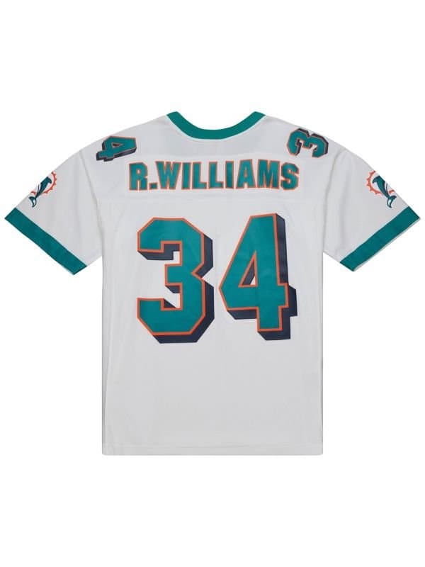 Ricky Williams #34 Miami Dolphins 2002 Legacy Throwback NFL Jersey White — view 1
