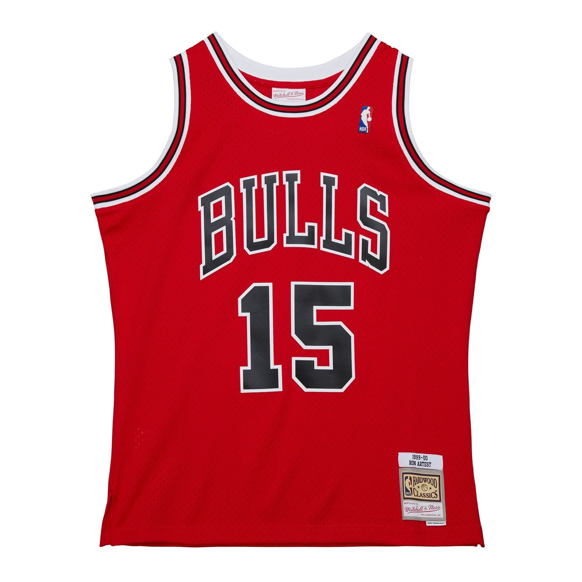 Ron Artest #15 Chicago Bulls 1999-00 Mitchell & Ness Swingman NBA Jersey Red — view 1