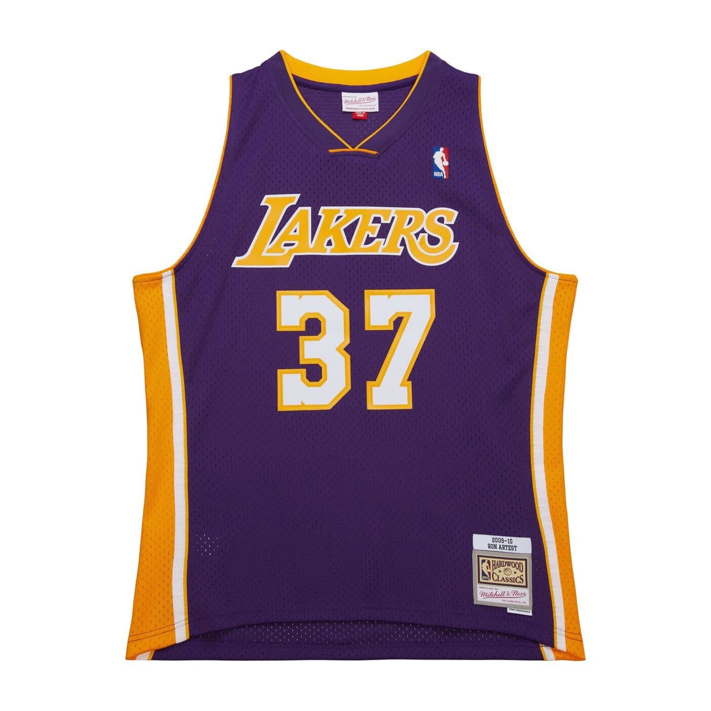 Ron Artest #37 Los Angeles Lakers 2009-10 Mitchell & Ness Swingman NBA Jersey Purple — view 1