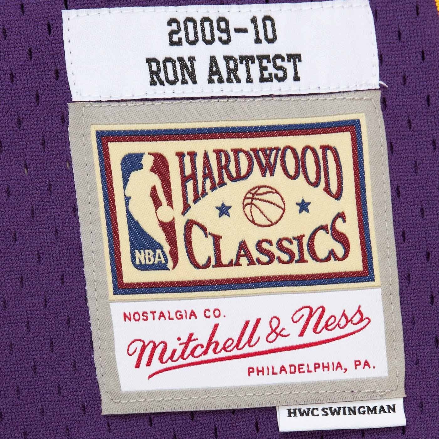 Ron Artest #37 Los Angeles Lakers 2009-10 Mitchell & Ness Swingman NBA Jersey Purple thumbnail 3