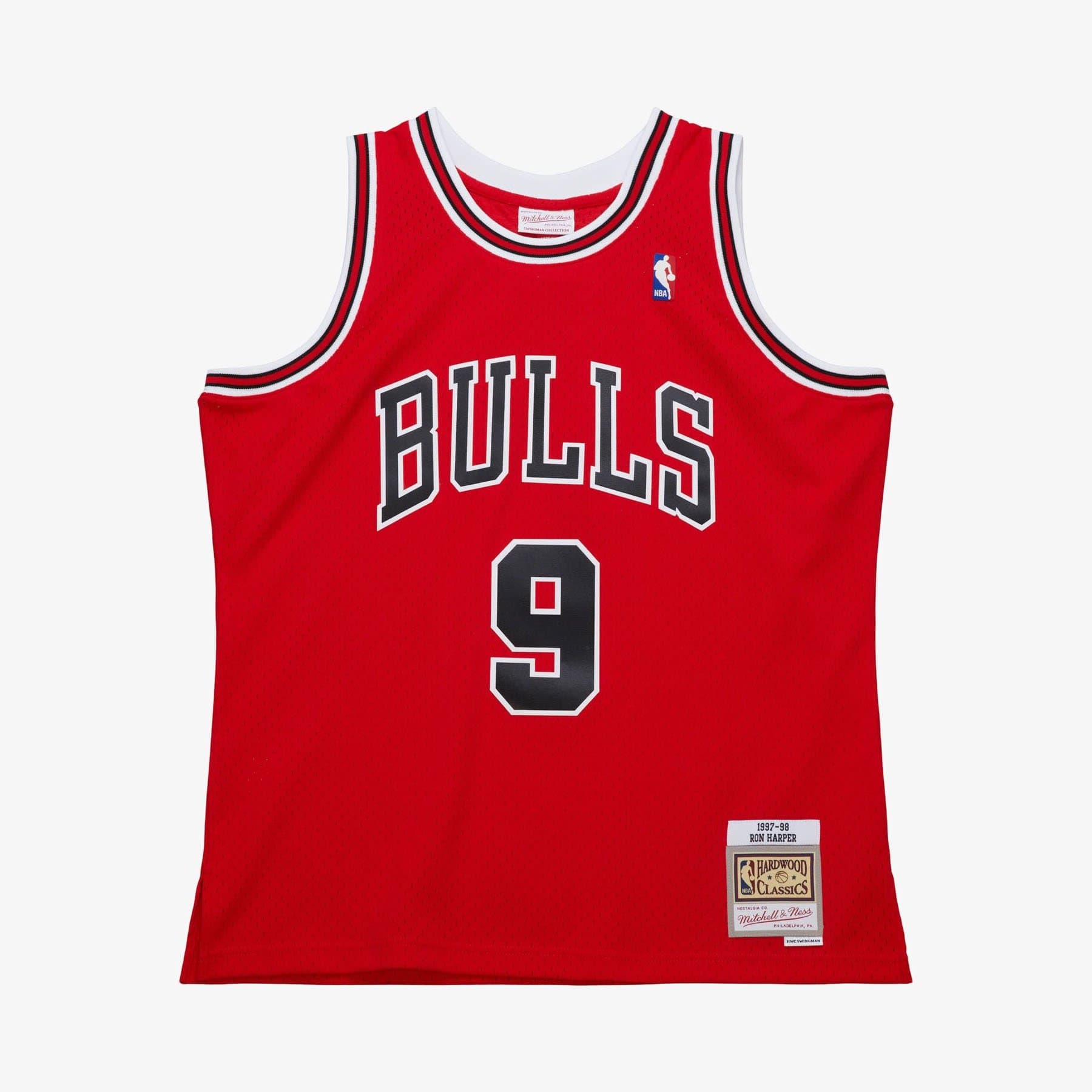 Ron Harper #9 Chicago Bulls 1997-98 Mitchell & Ness Swingman NBA Jersey Red — view 1