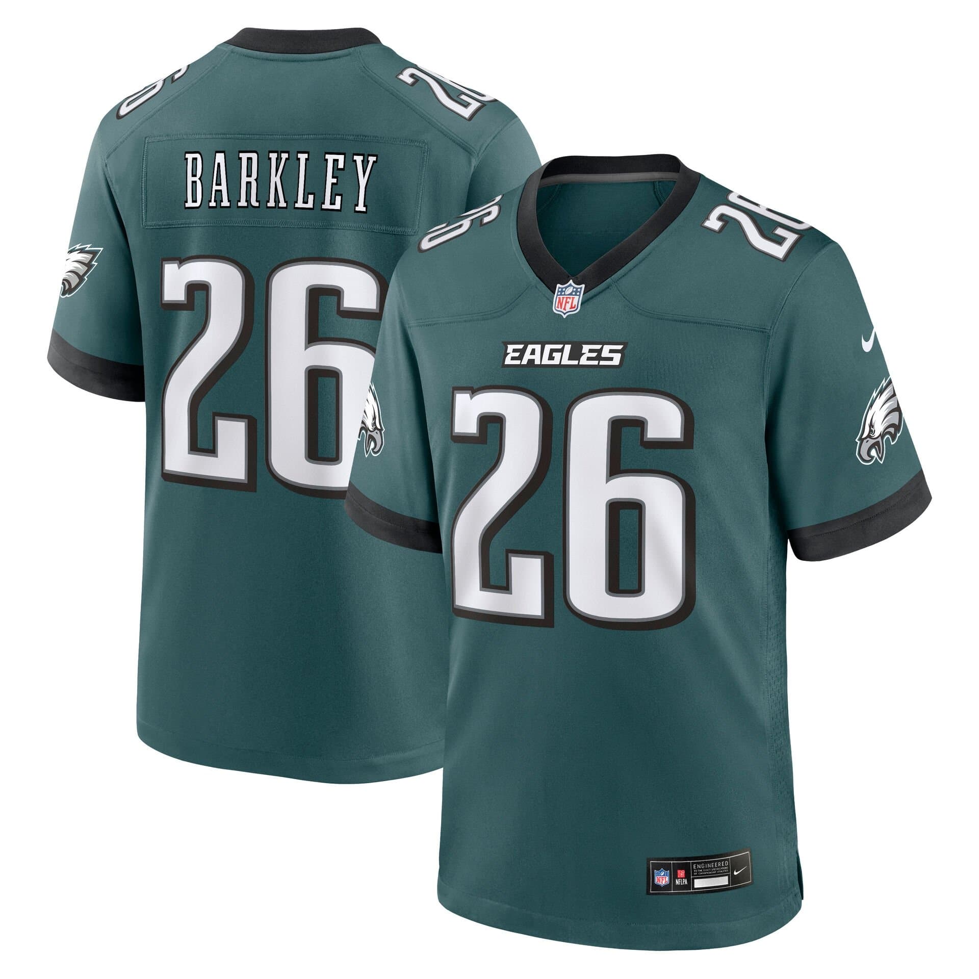 Saquon Barkley #26 Philadelphia Eagles 2026 Game NFL Jersey Green — view 1