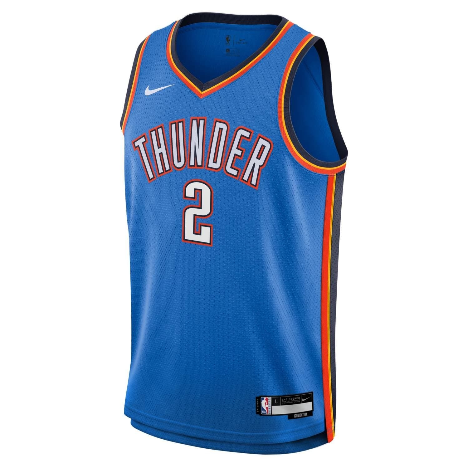 Shai Gilgeous-Alexander #2 Oklahoma City Thunder Swingman NBA Jersey Blue (YOUTH) thumbnail 2