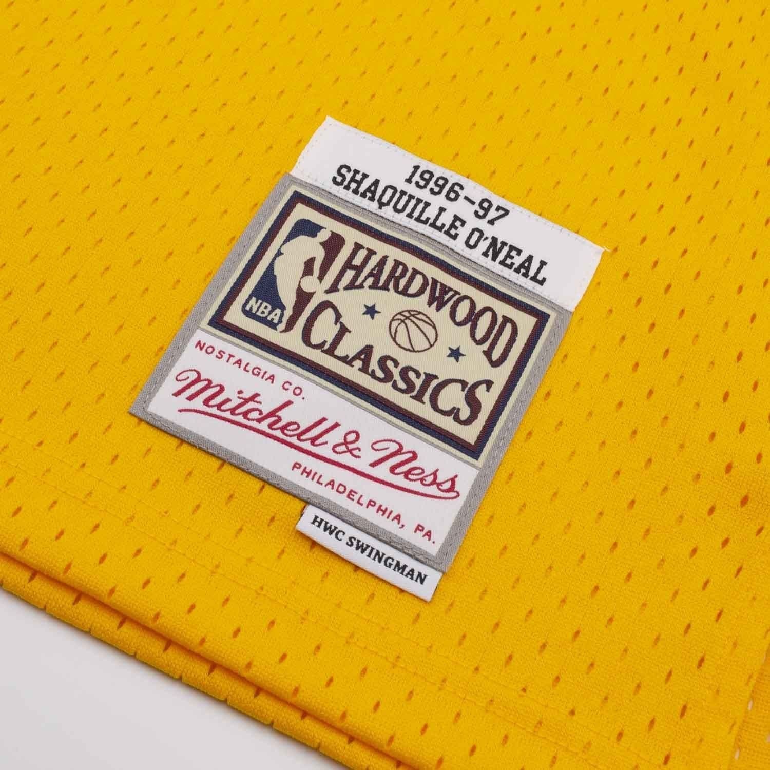 Shaq O'Neal #34 Los Angeles Lakers 1996-97 Swingman NBA Jersey Yellow thumbnail 3