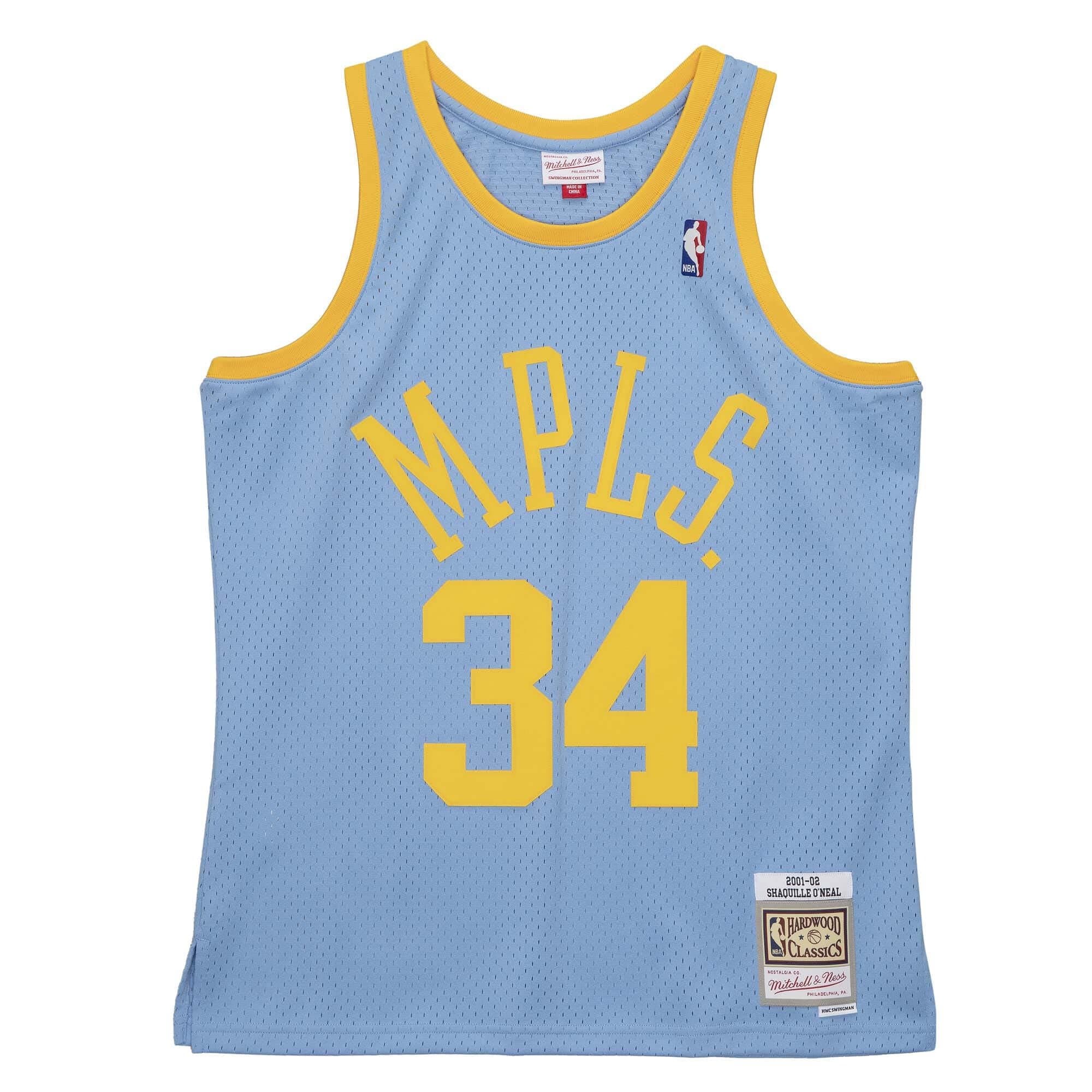 Shaq O'Neal #34 Los Angeles Lakers MPLS 2001-02 Swingman NBA Jersey Blue — view 1