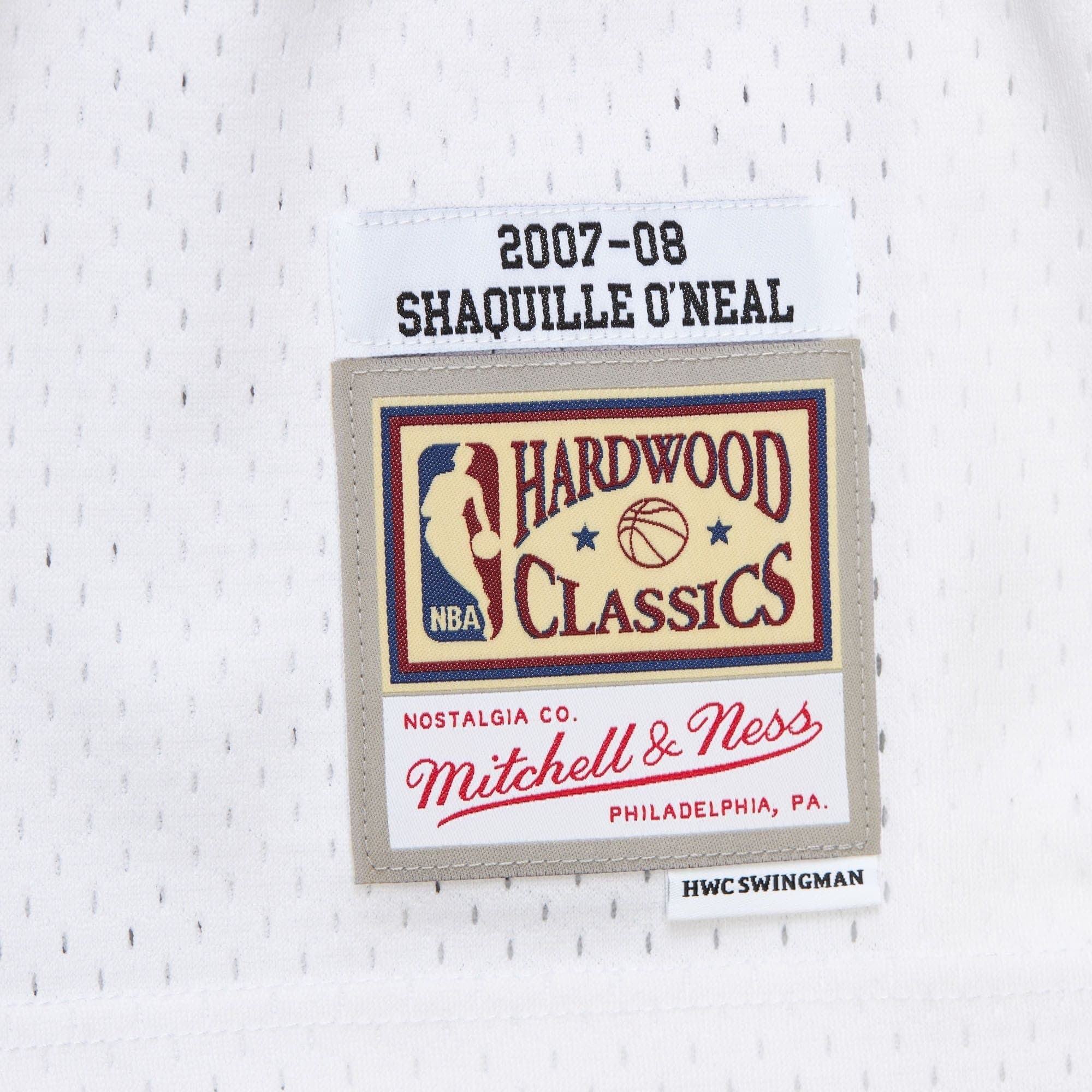 Shaquille O'Neal #32 Miami Heat 2007-08 Mitchell & Ness Swingman NBA Jersey White thumbnail 3