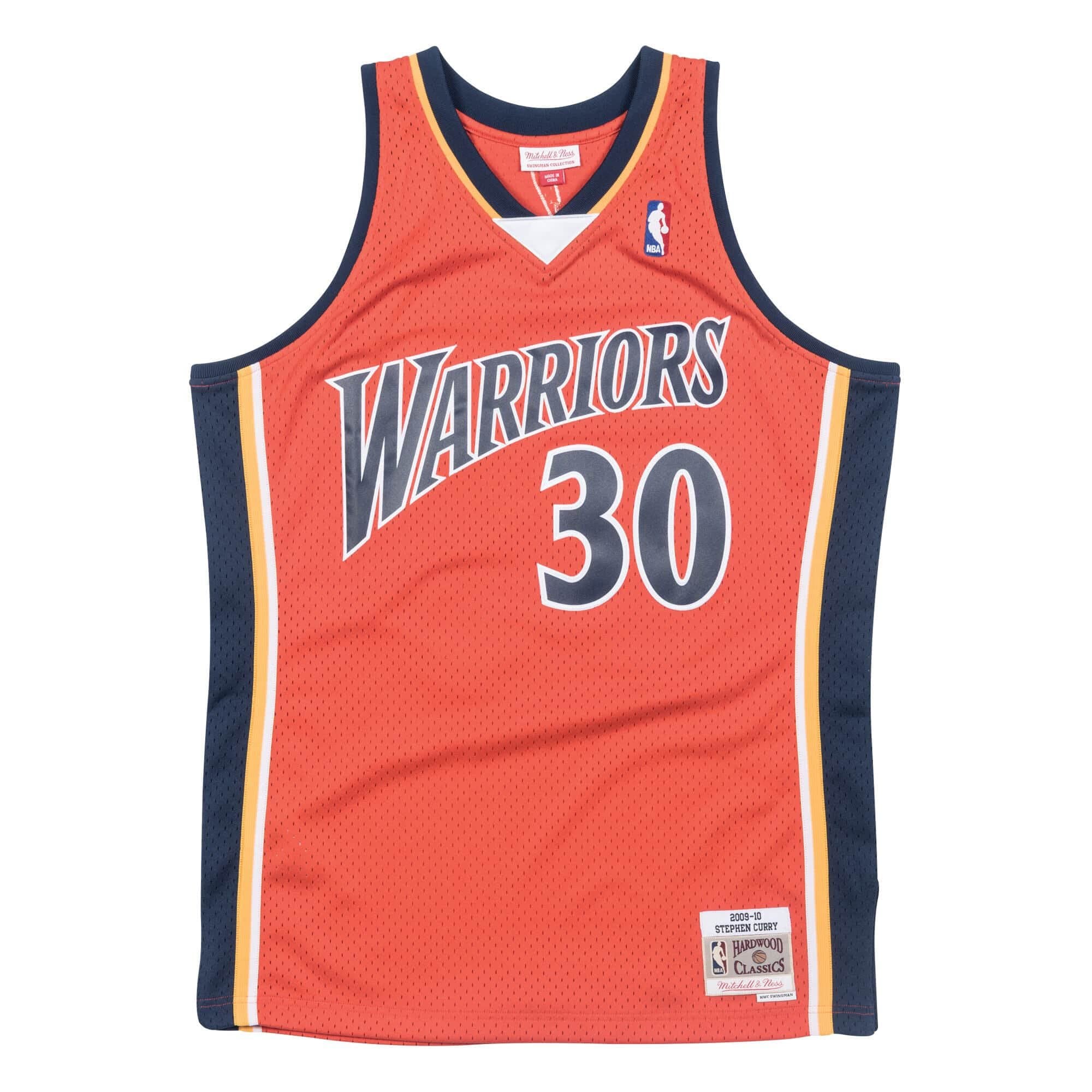 Stephen Curry #30 Golden State Warriors 1993-94 Swingman NBA Jersey Orange — view 1