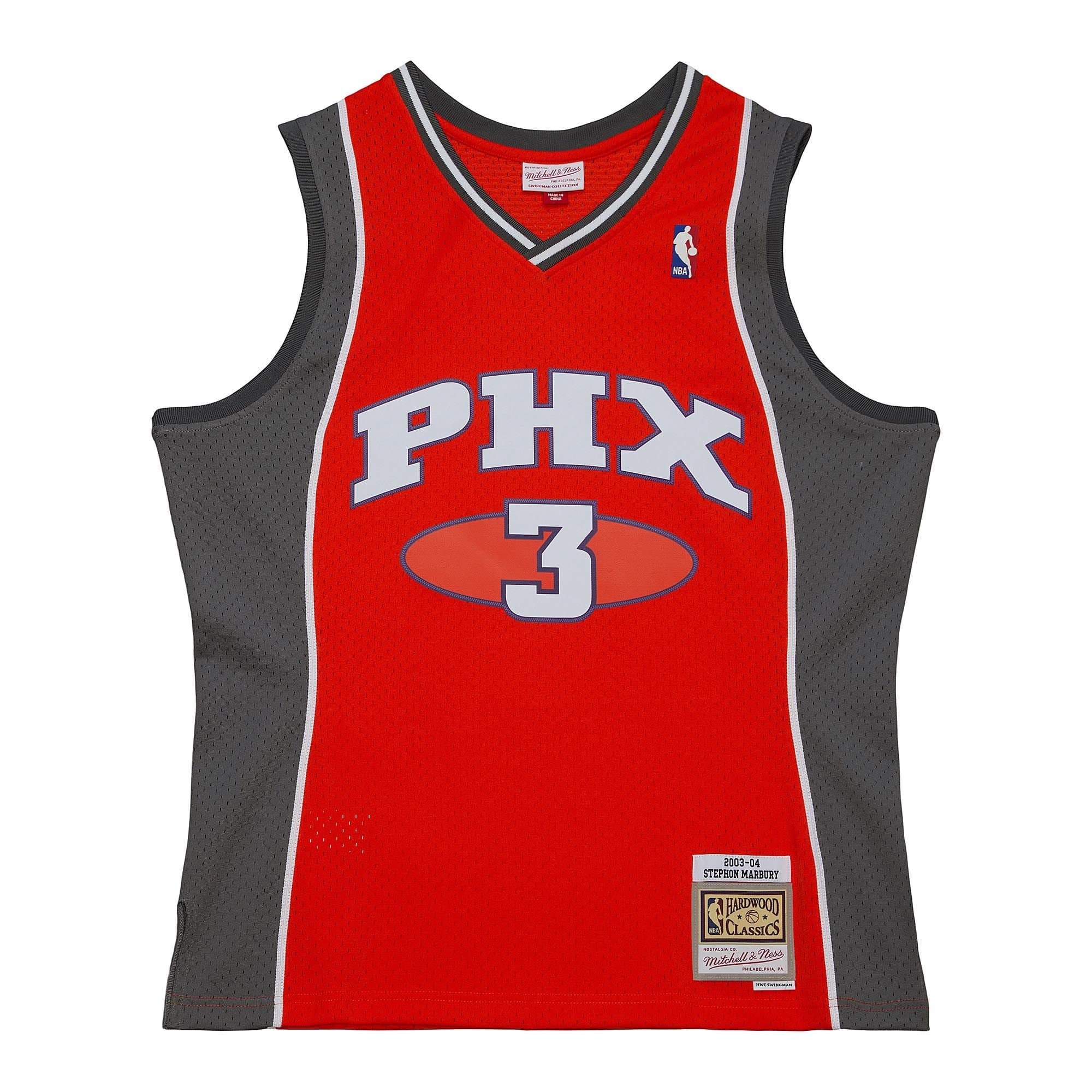 Stephon Marbury #3 Phoenix Suns 2003-04 Mitchell & Ness Swingman NBA Jersey Orange — view 1