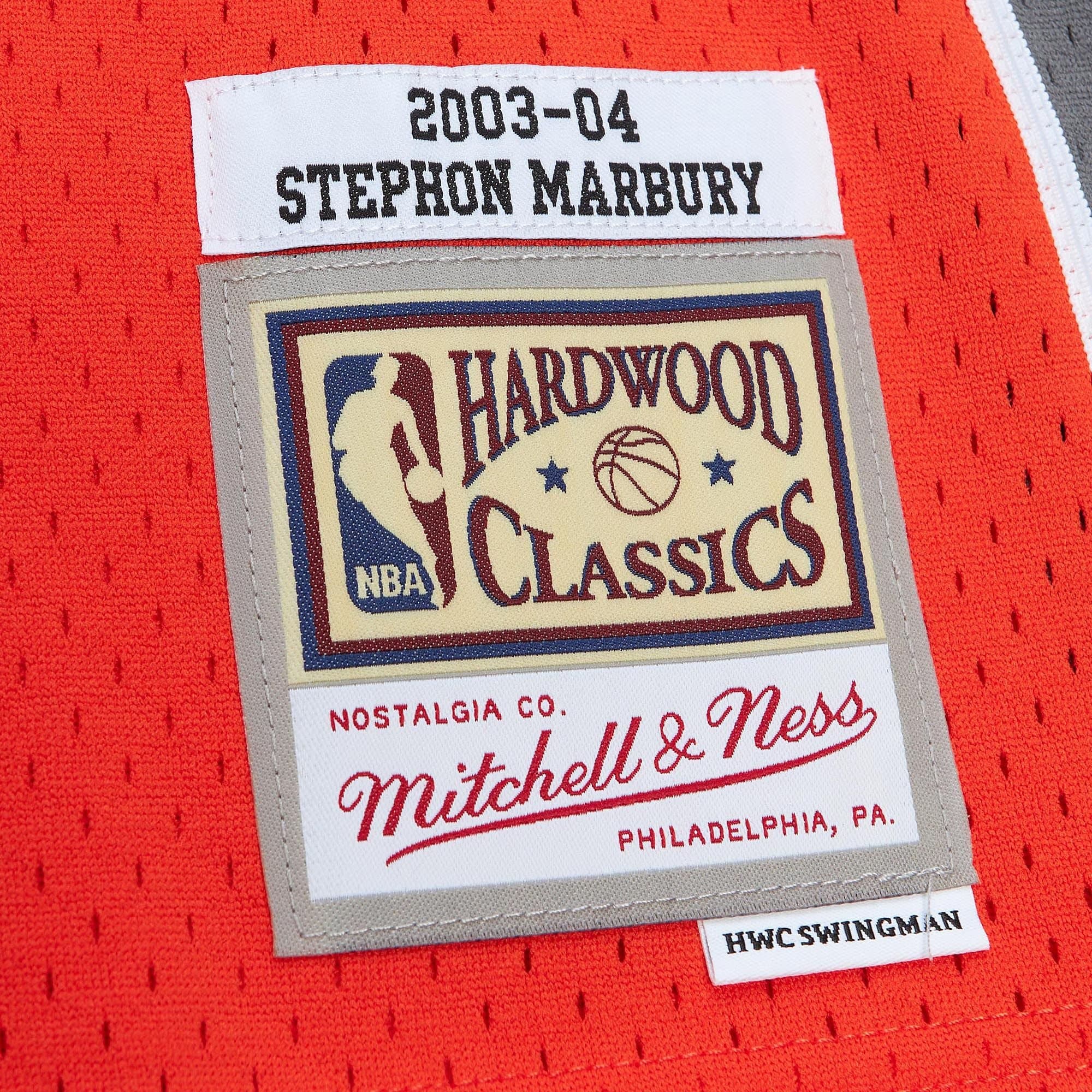 Stephon Marbury #3 Phoenix Suns 2003-04 Mitchell & Ness Swingman NBA Jersey Orange thumbnail 3
